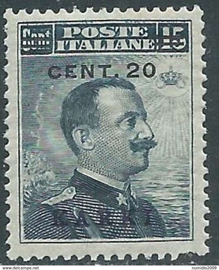 1916 EGEO CARCHI EFFIGIE SOPRASTAMPATO 20 SU 15 CENT MNH ** - RA28-5 - Egeo (Carchi)