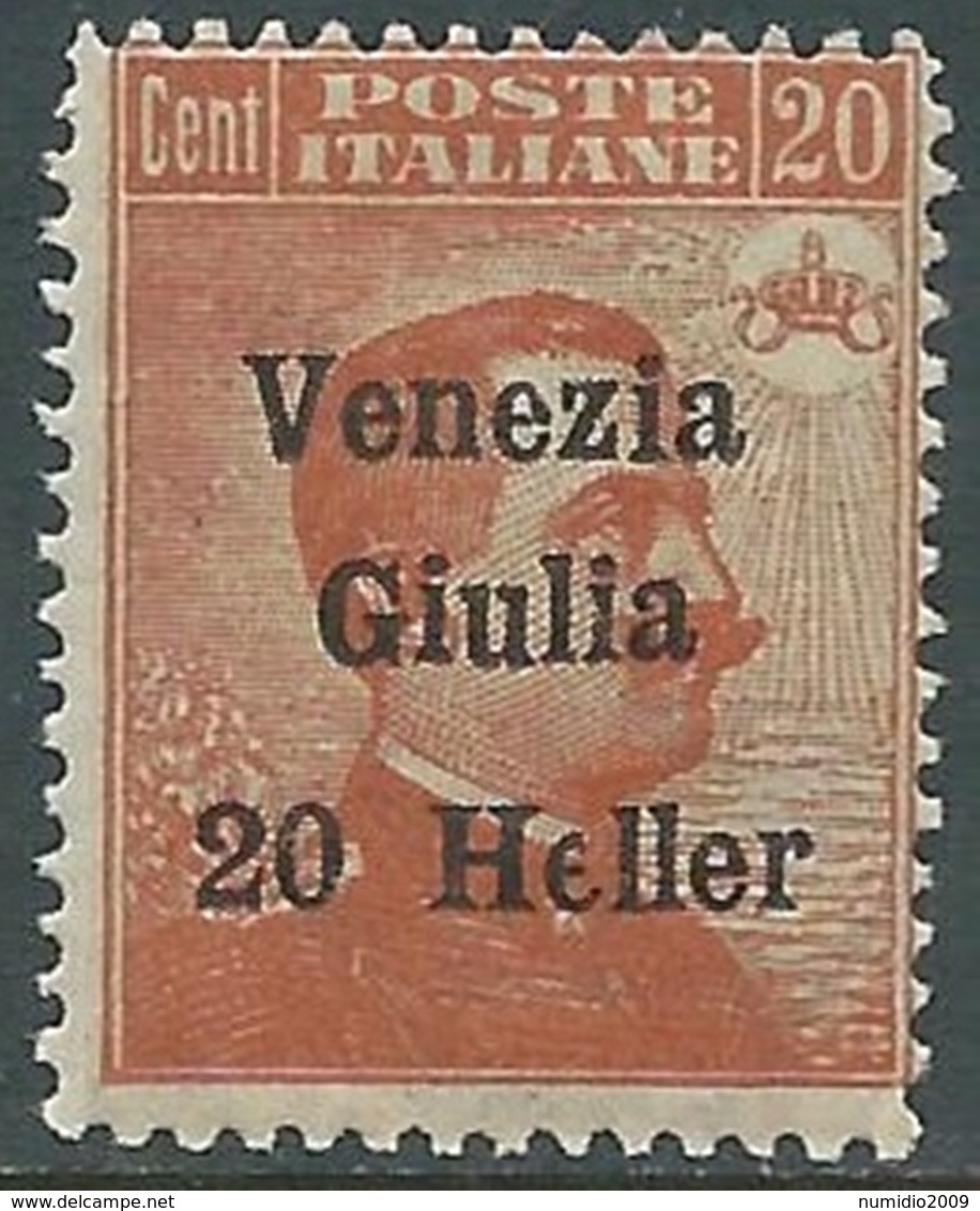 1919 VENEZIA GIULIA EFFIGIE 20 CENT MNH ** - RA30-8 - Venezia Giulia