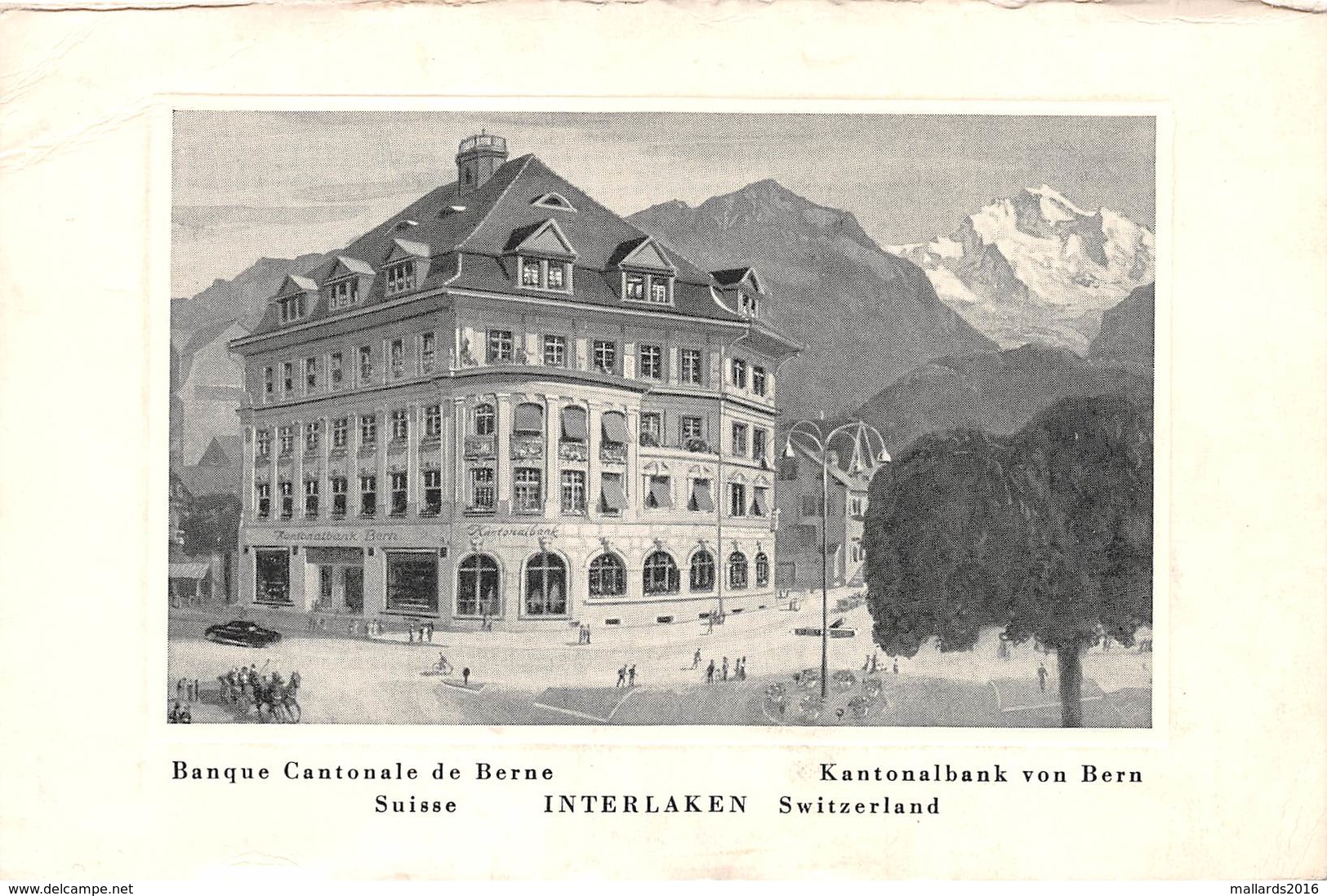 BANQUE CANTONALE DE BERNE, INTERLAKEN ~ AN OLD POSTCARD #95406 - Bern