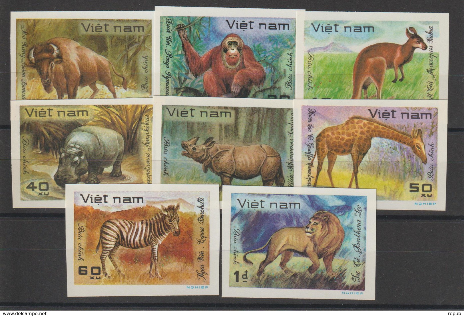 Vietnam 1981 Série Animaux 307-314 8 Val Non Dentelés ** MNH Imperforate - Viêt-Nam