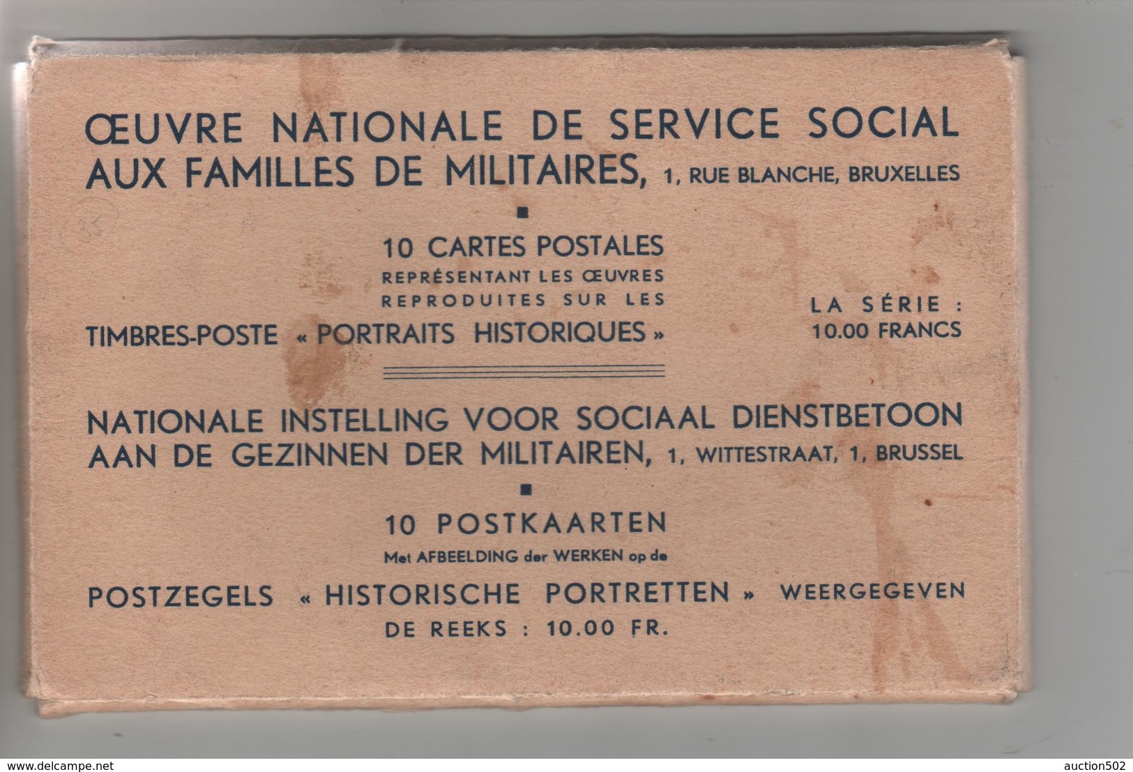 PR6750/ Belgique-België Série 'Service Social' C.M./M.K. N°573/582 c.BXL 1941 dans son enveloppe d'origine