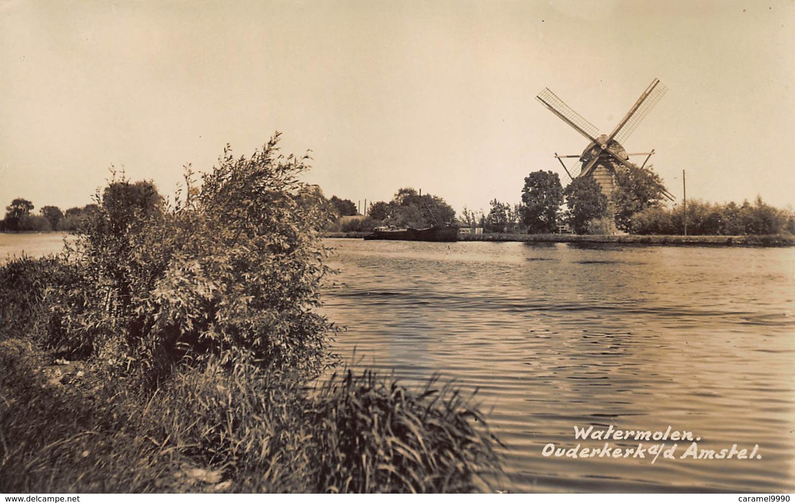 Windmolen Molen Windmill Moulin à Vent   Watermolen Ouderkerk Aan De Amstel  Echte Fotokaart     L 563 - Windmolens