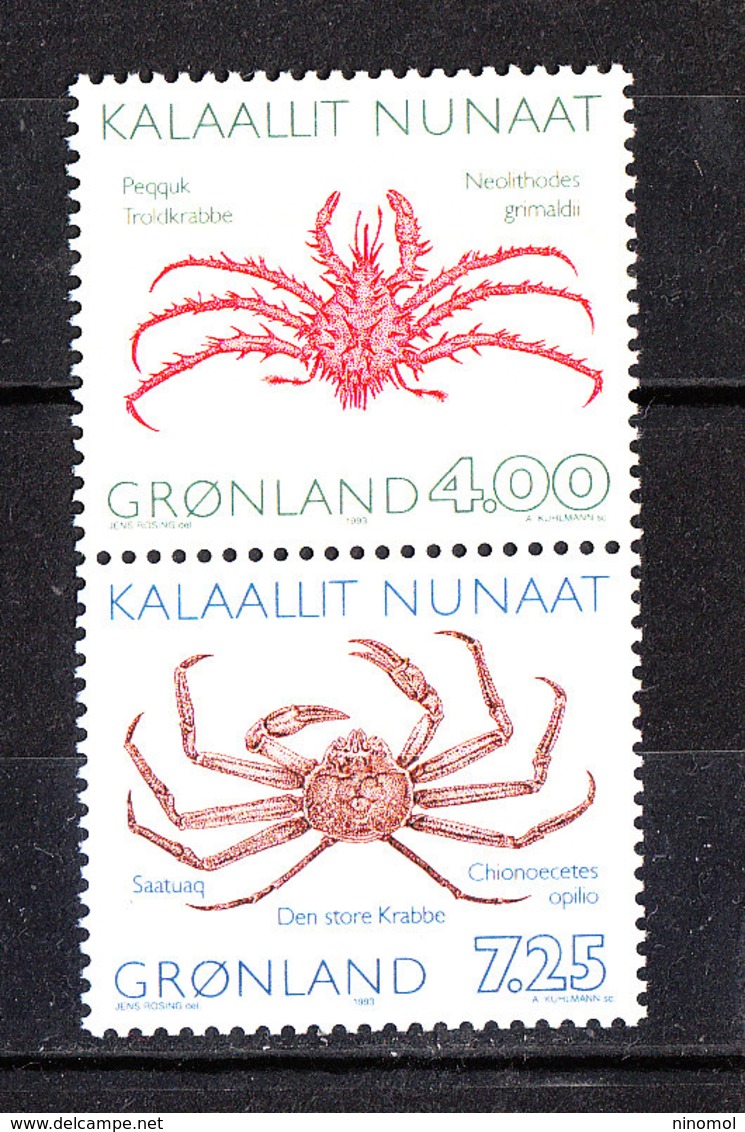 Groenlandia -  1993. Granchi Diversi. Different Crabs. Coppia Da Carnet. MNH RARE! - Crostacei
