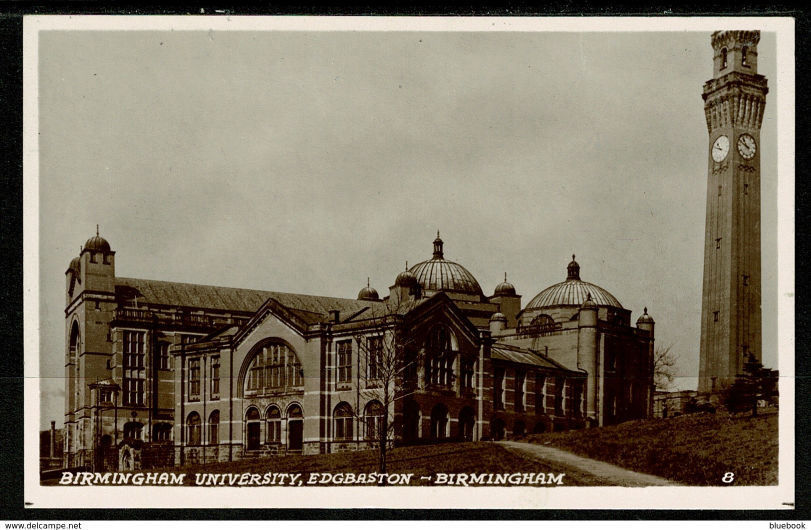 Ref 1320 - Real Photo Postcard - Birmingham University & Clock Tower Edgbaston - Birmingham