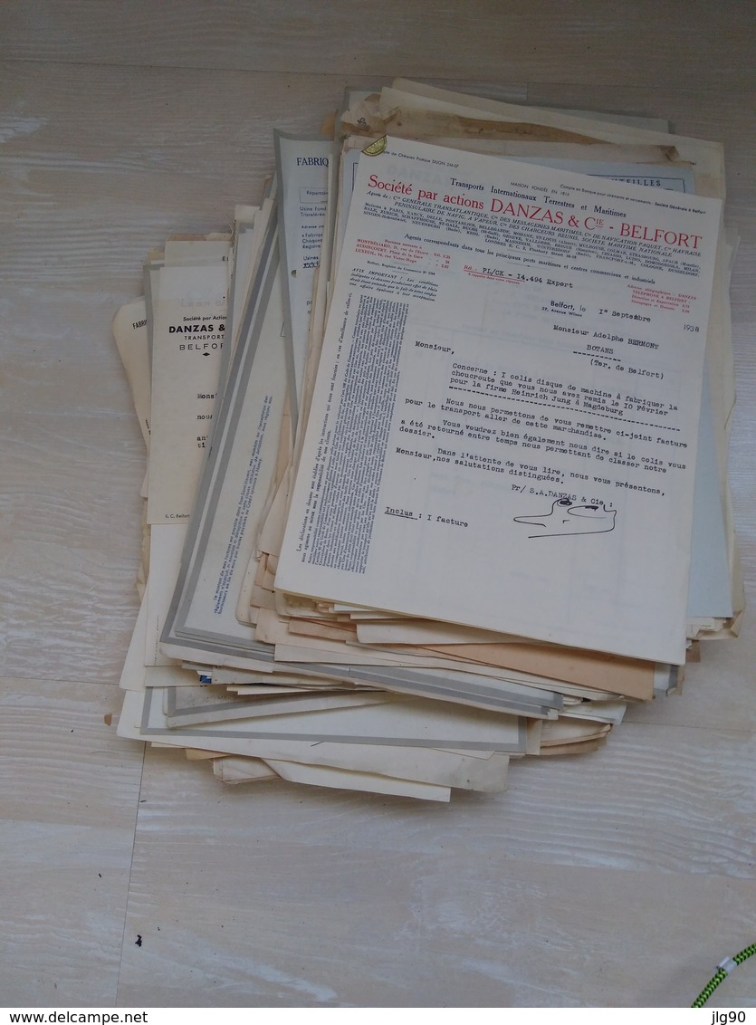 Lot 1.3kg, +300 Documents Commerciaux, Administratifs 1938-47, F-Comté, Paris, M-et-Moselle..etc - 1900 – 1949