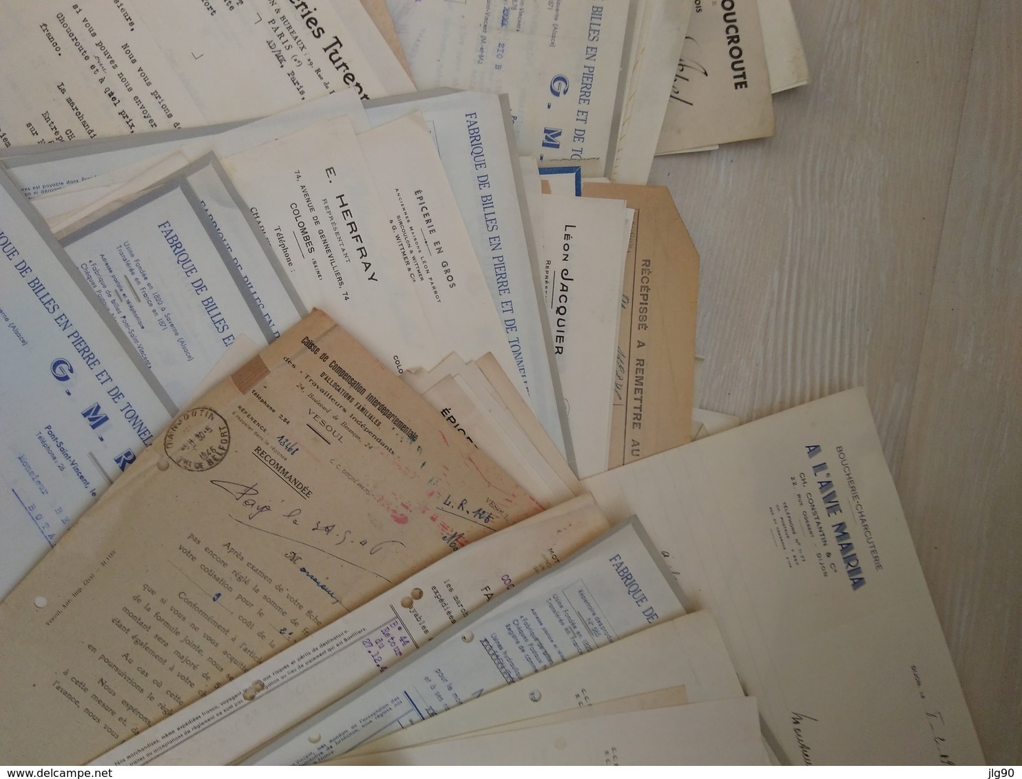 Lot 1.3kg, +300 Documents Commerciaux, Administratifs 1938-47, F-Comté, Paris, M-et-Moselle..etc - 1900 – 1949