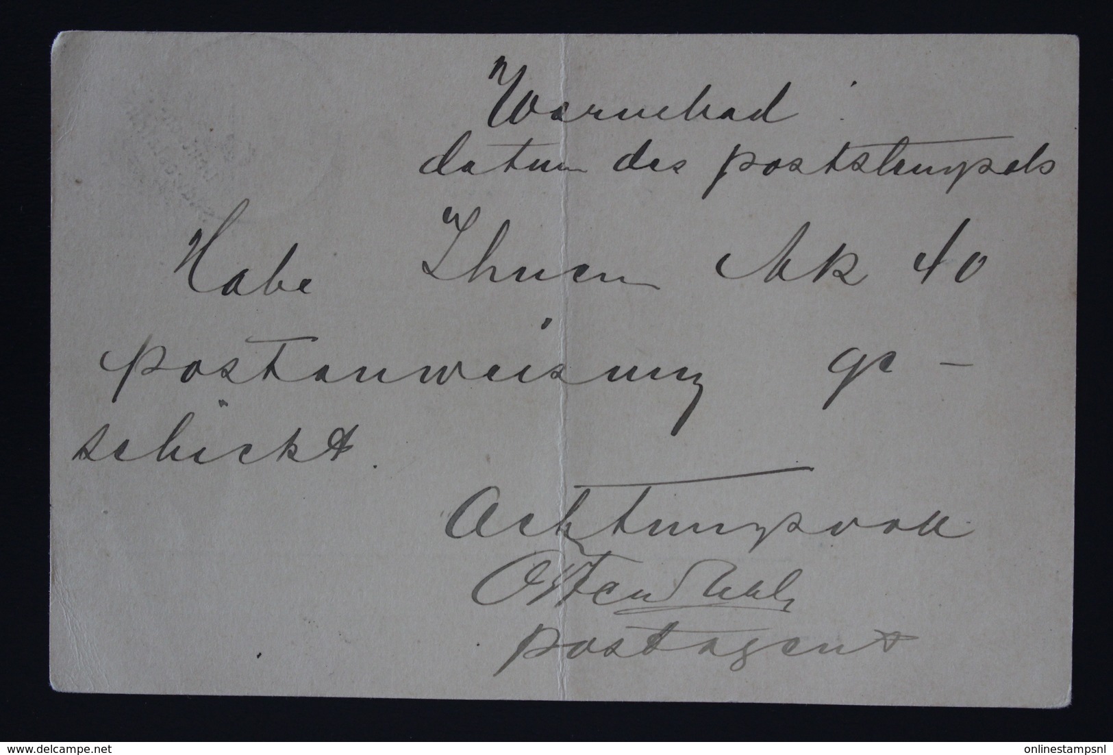 Deutschland  DSWA Postkarte P13 Warmbad -> Oldenburg 13-11-1900 Folded - Duits-Zuidwest-Afrika