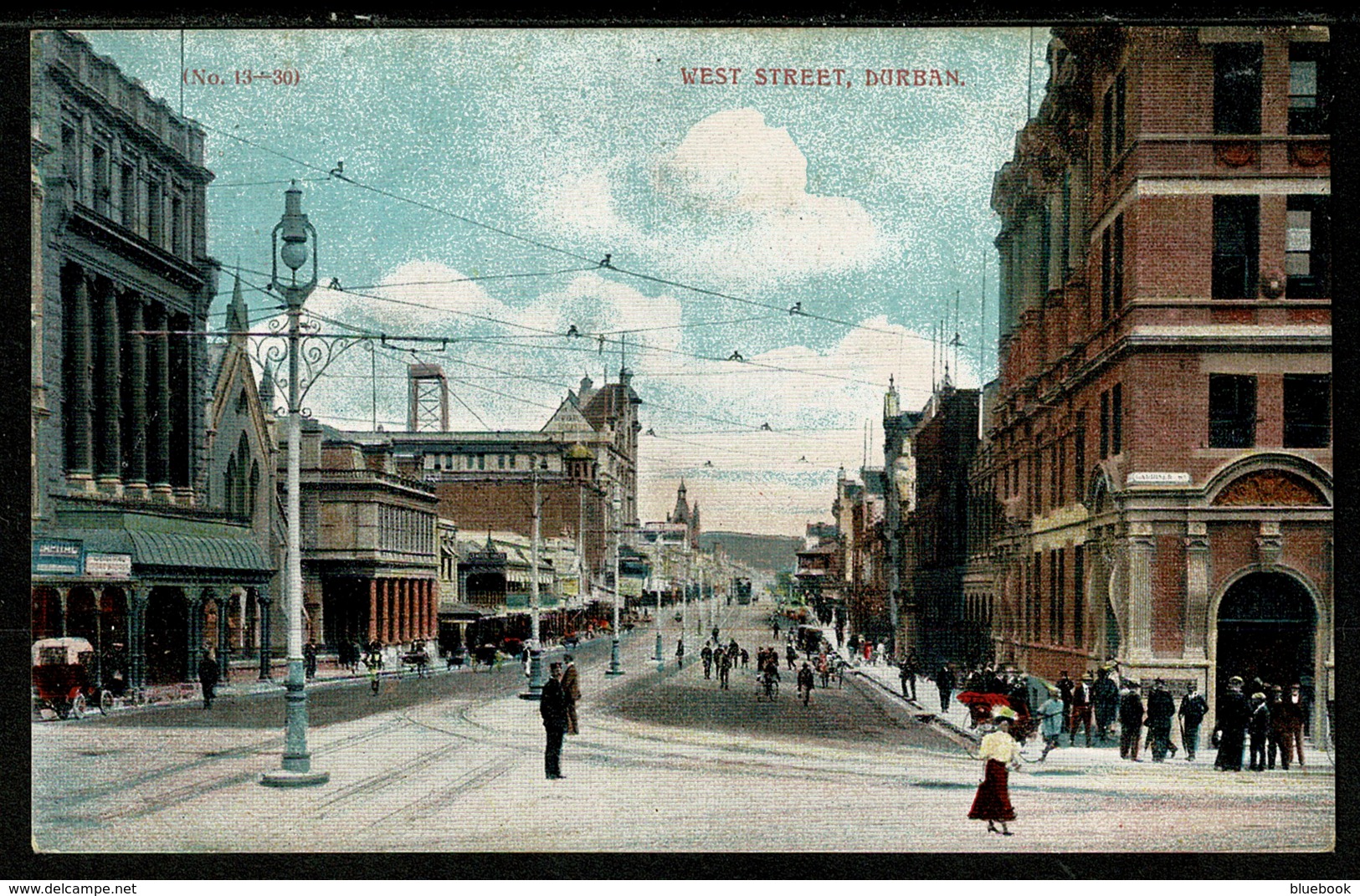 Ref 1320 - Early Postcard - West Street - Durban South Africa - South Africa