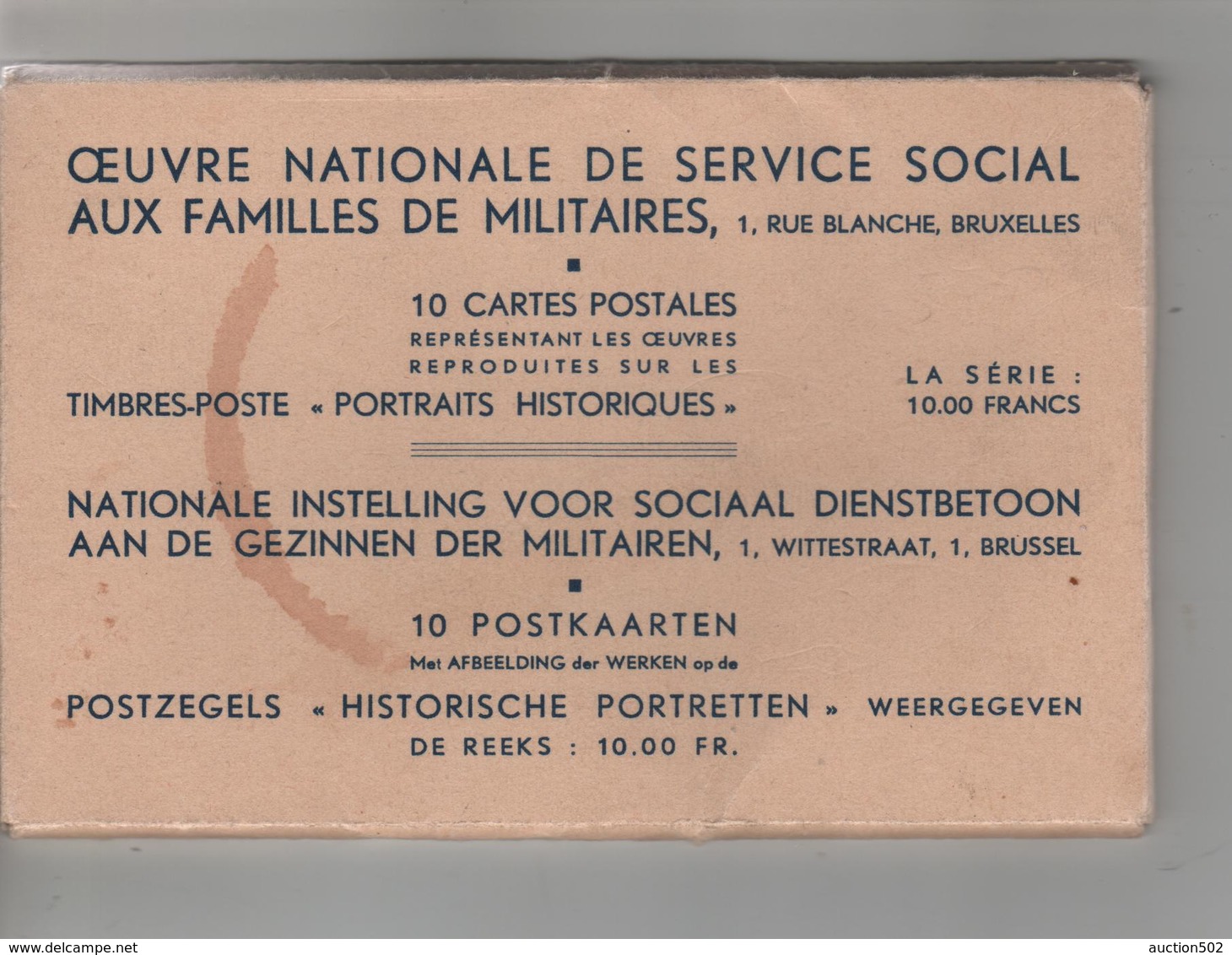 PR6752/ Belgique-België C.M./M.K. série 573/582 c.BXL 1941 'Service Social aux Familles de Militaires'