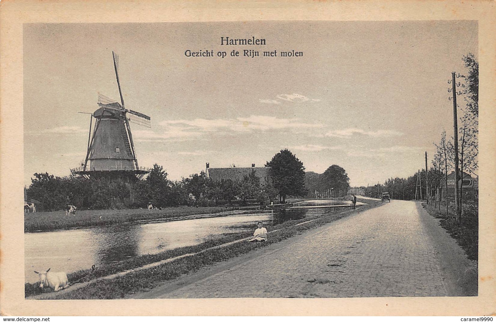 Windmolen Molen Windmill Moulin à Vent  Harmelen Gezicht Op De Rijn Met Molen   L 586 - Windmolens