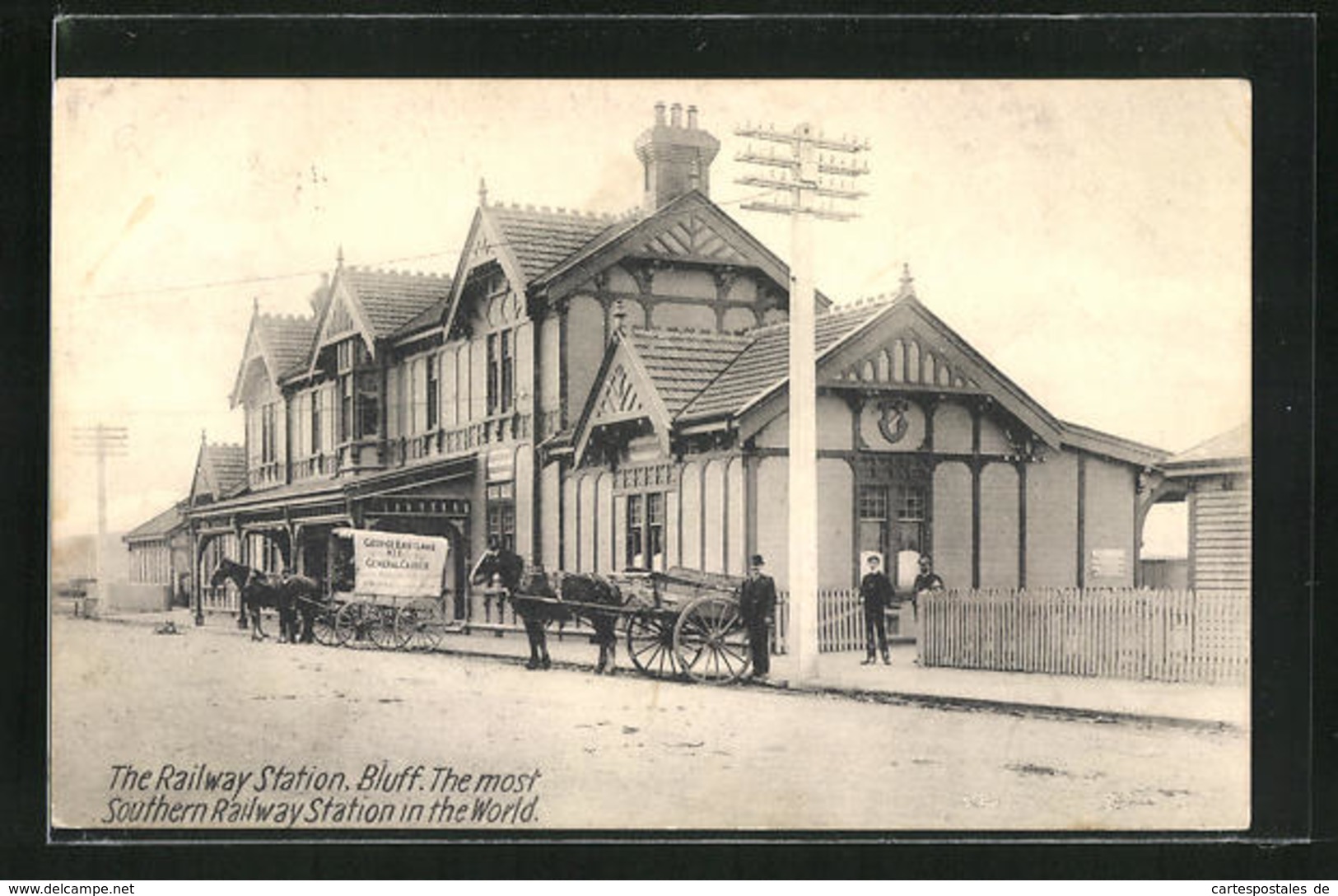 AK Bluff, The Most Southern Railway Station In The World, Bahnhof - Neuseeland