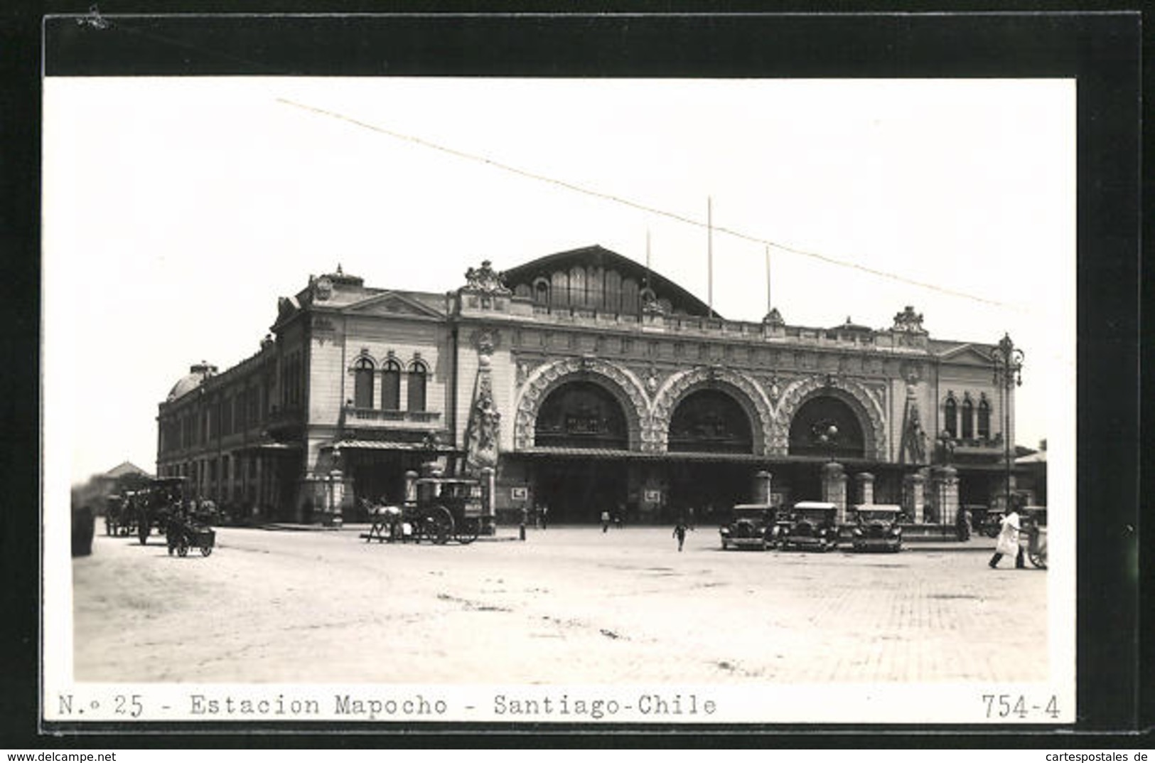 AK Santiago, Estacion Mapocho, Bahnhof, Vorplatz Mit Automobilen Und Kutschen - Chile