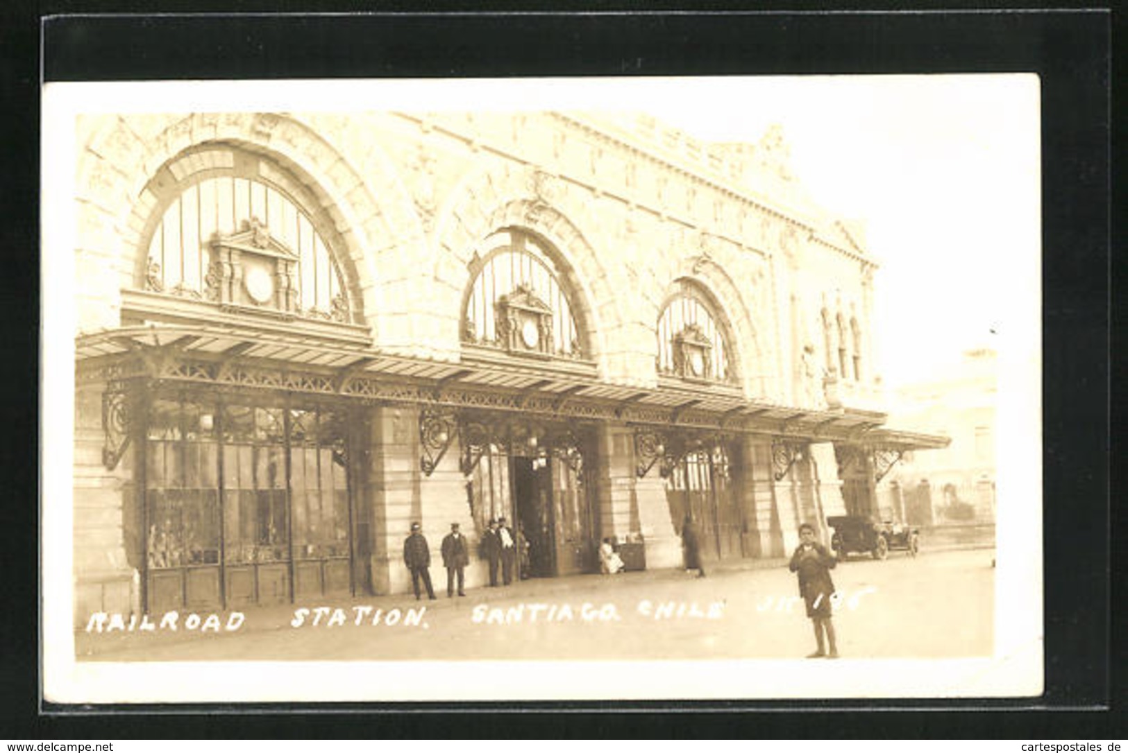 AK Santiago, Railroad Station, Bahnhof, Eingangsfassade - Chili