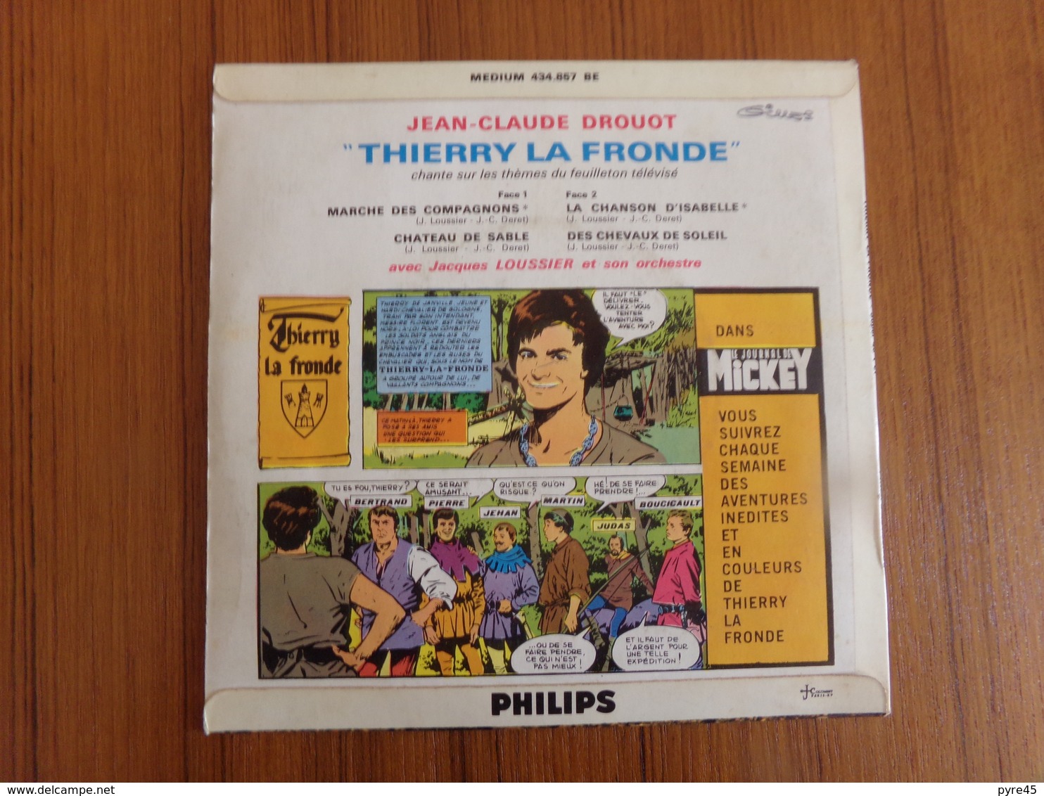 Disque 45 T, Thierry La Fronde " Marche Des Compagnons, Chateau De Sable + 2 Titres " - Filmmusik