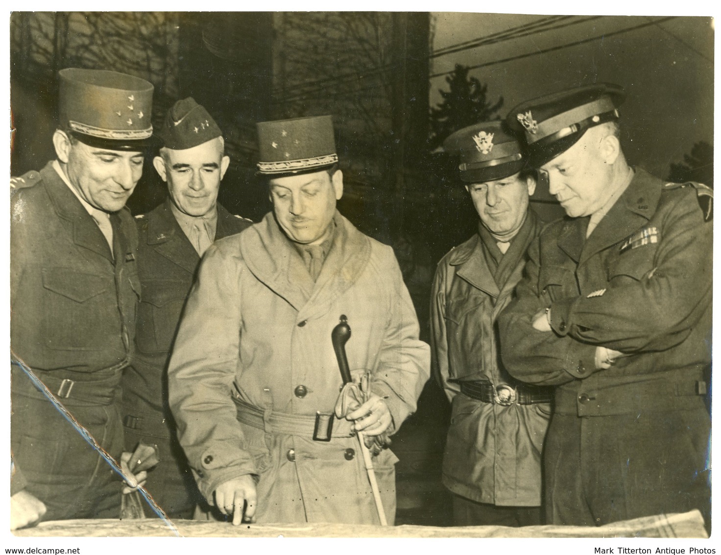 Original Press Photograph WW2 / WWII Allied Supreme Commander Visit EISENHOWER - Guerra, Militari