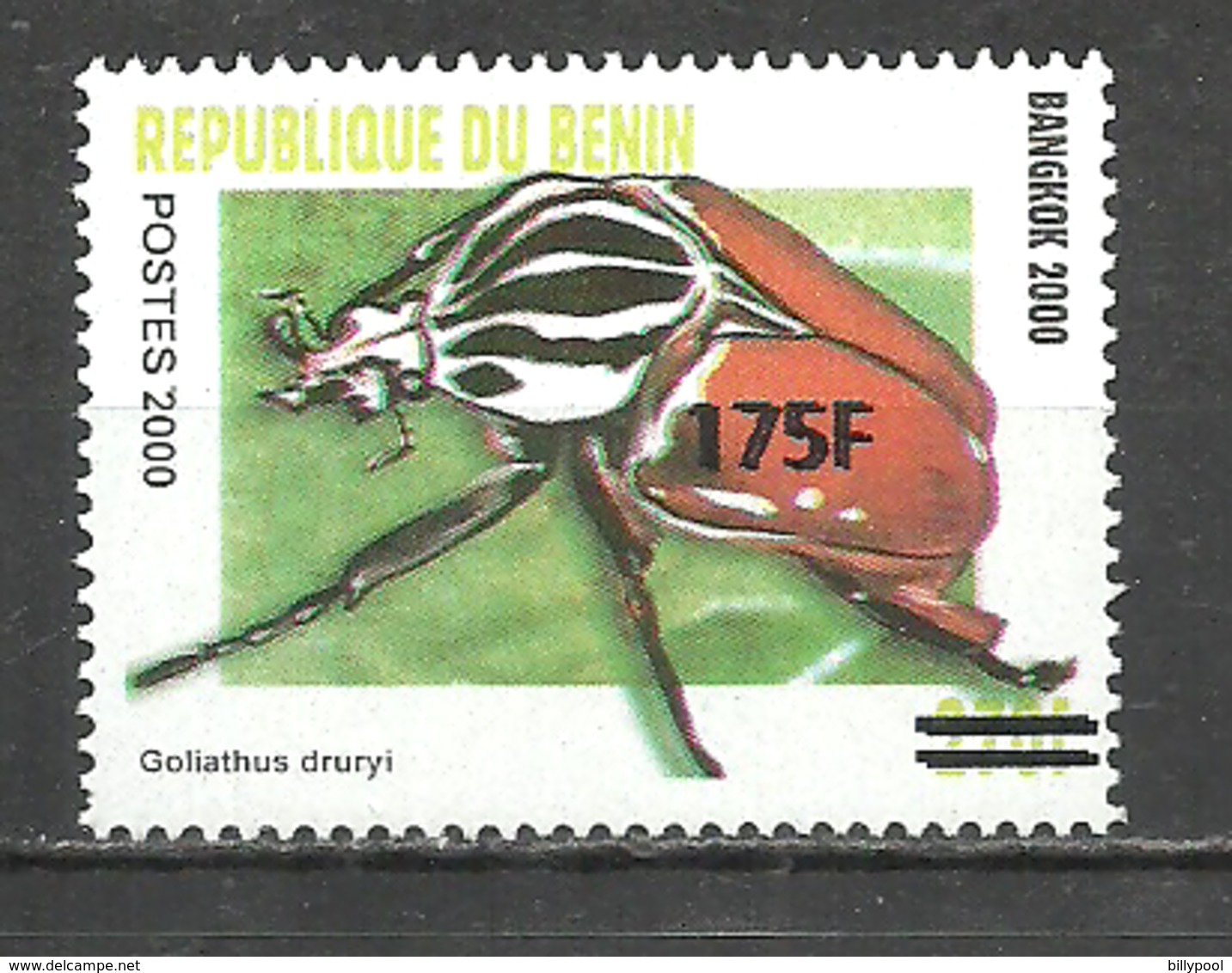 BENIN  2000 Insects, Bugs, New Currency Overprint 1v. Perf. Rare! - Altri & Non Classificati