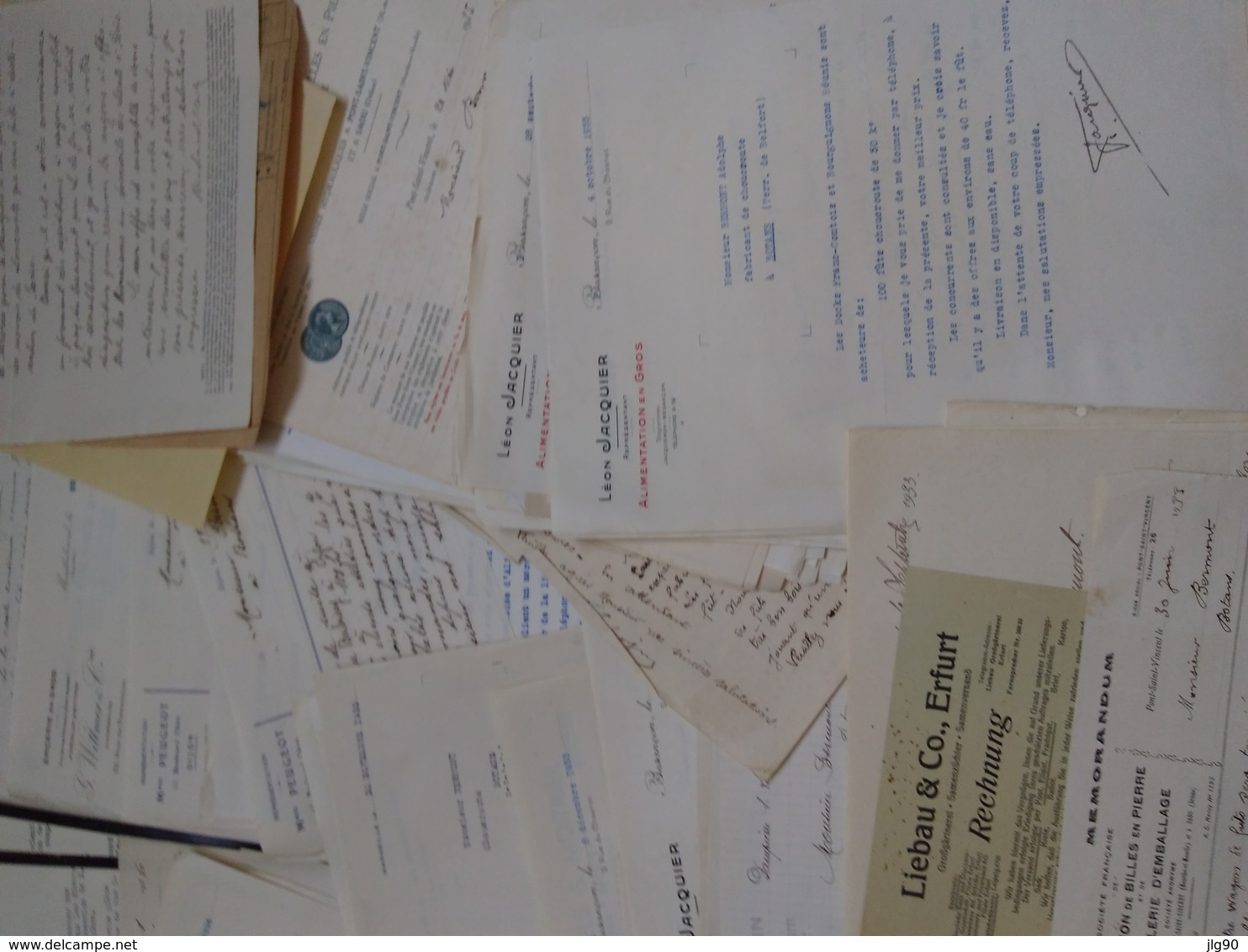 Lot 1kg ~ 250 documents commerciaux, adm. 1931-35, F-Comté, Vosges. Paris, Allemagne..etc