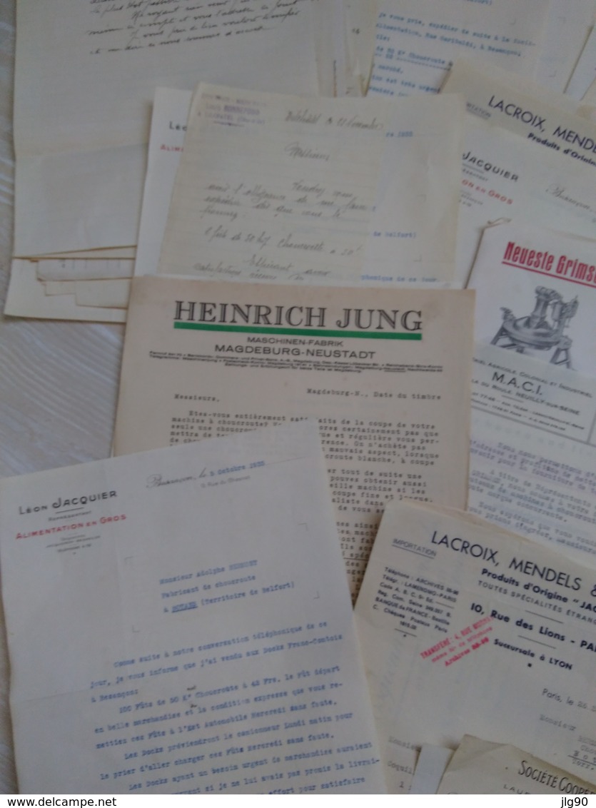 Lot 1kg ~ 250 documents commerciaux, adm. 1931-35, F-Comté, Vosges. Paris, Allemagne..etc