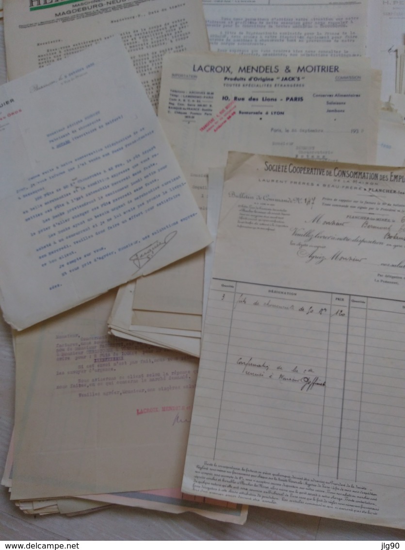 Lot 1kg ~ 250 documents commerciaux, adm. 1931-35, F-Comté, Vosges. Paris, Allemagne..etc