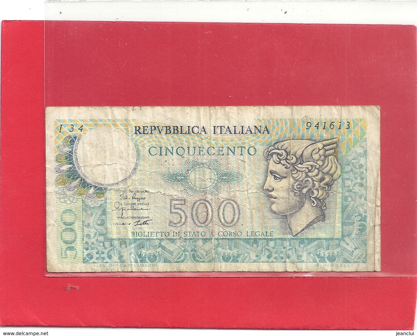 REPUBLICA ITALIANA . 500 LIRE . MERCURY .  . 2 SCANES - 500 Lire
