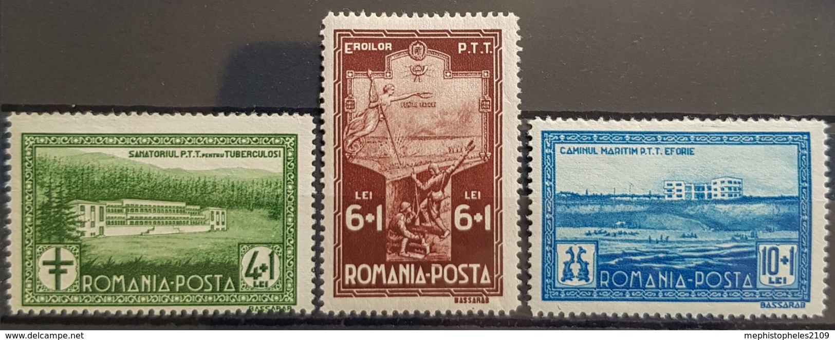 ROMANIA - MLH - Sc B37-B39 - Unused Stamps