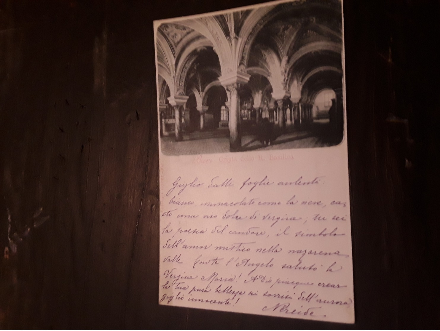 Cartolina Postale Illustrata 1899, Bari Cripta Della Real Basilica - Bari