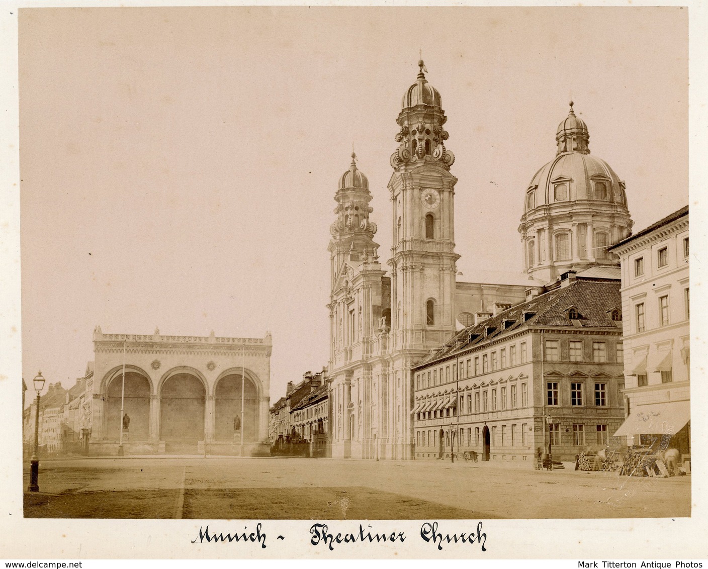 Albumen Photograph - Munich Theatine Church GERMANY - C.1890s (22 X 16cm) - Antiche (ante 1900)