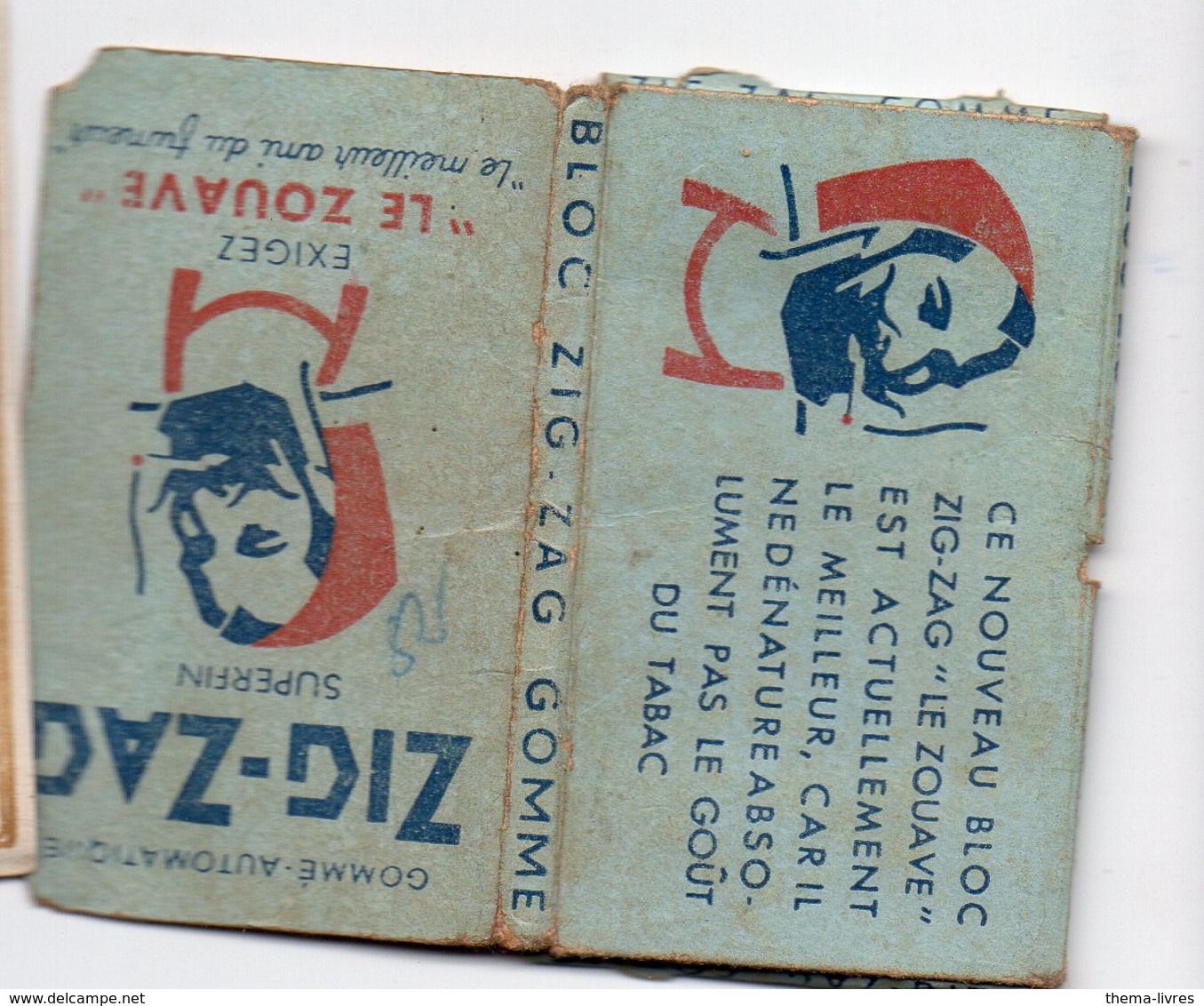 (tabac) étui De Papier à Cigarettes ZIG ZAG  LE ZOUAVE  Plein Ou Quasi Plein (PPP19754) - Objetos Publicitarios