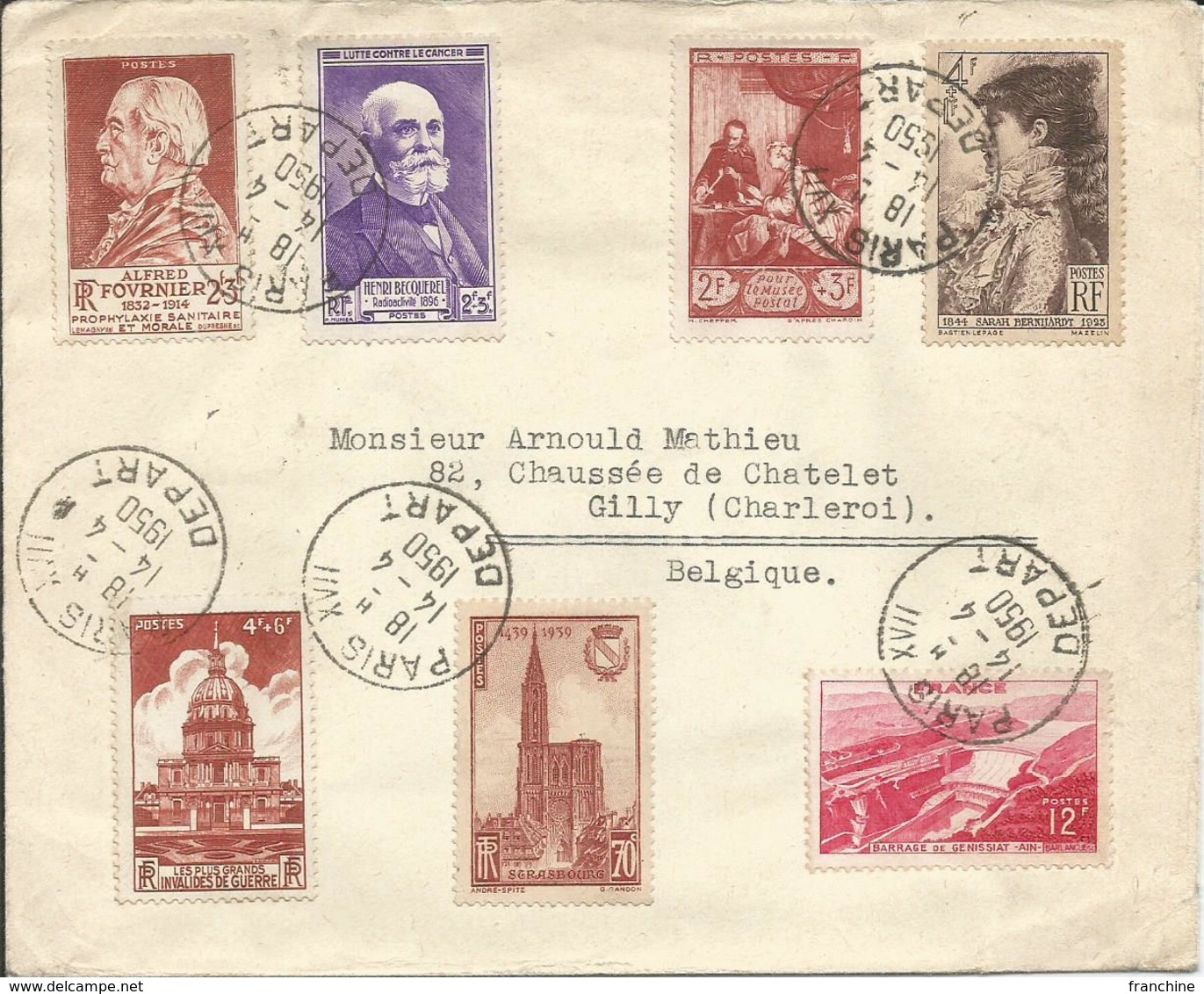 1950 - Lettre Avec Affranchissement Spectaculaire - TRES BEAU - Lettres & Documents