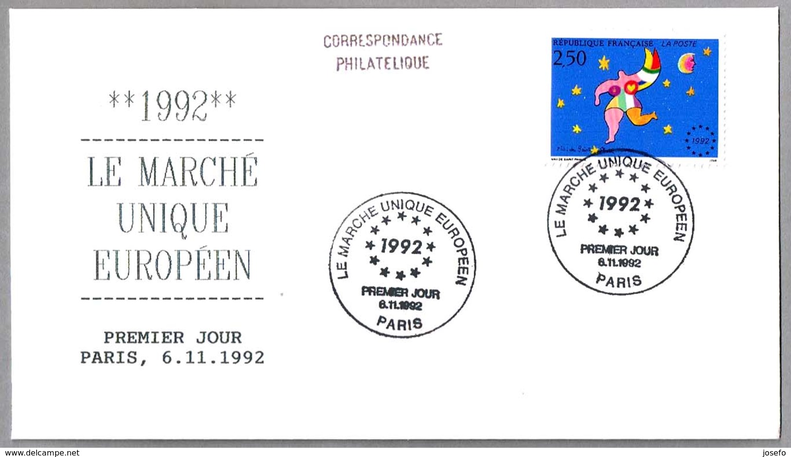 MERCADO COMUN EUROPEO - SINGLE EUROPEAN MARKET. SPD/FDC Paris 1992 - Instituciones Europeas