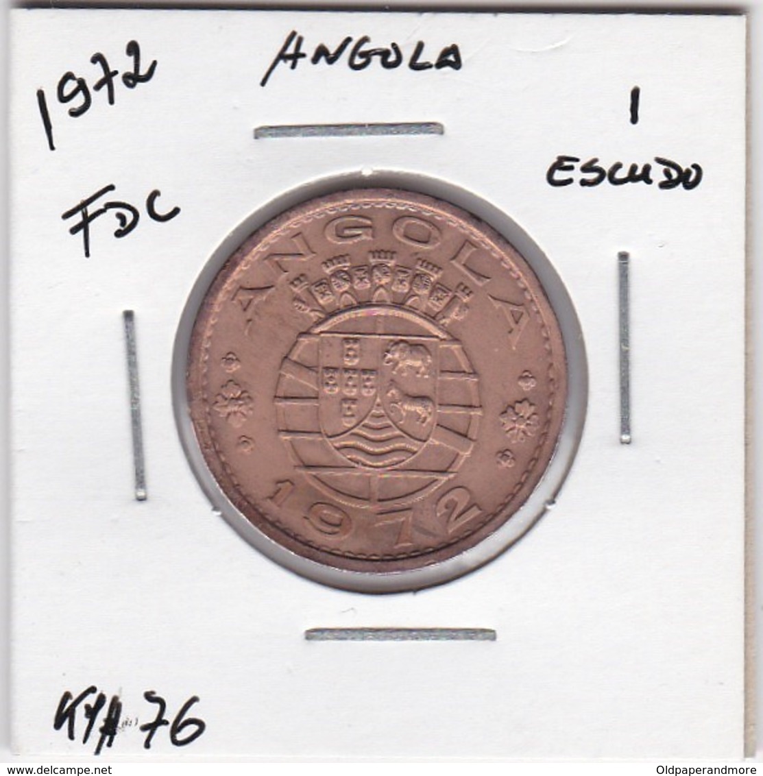 PORTUGUESE ANGOLA COIN - 1 ESCUDO 1972 - Angola