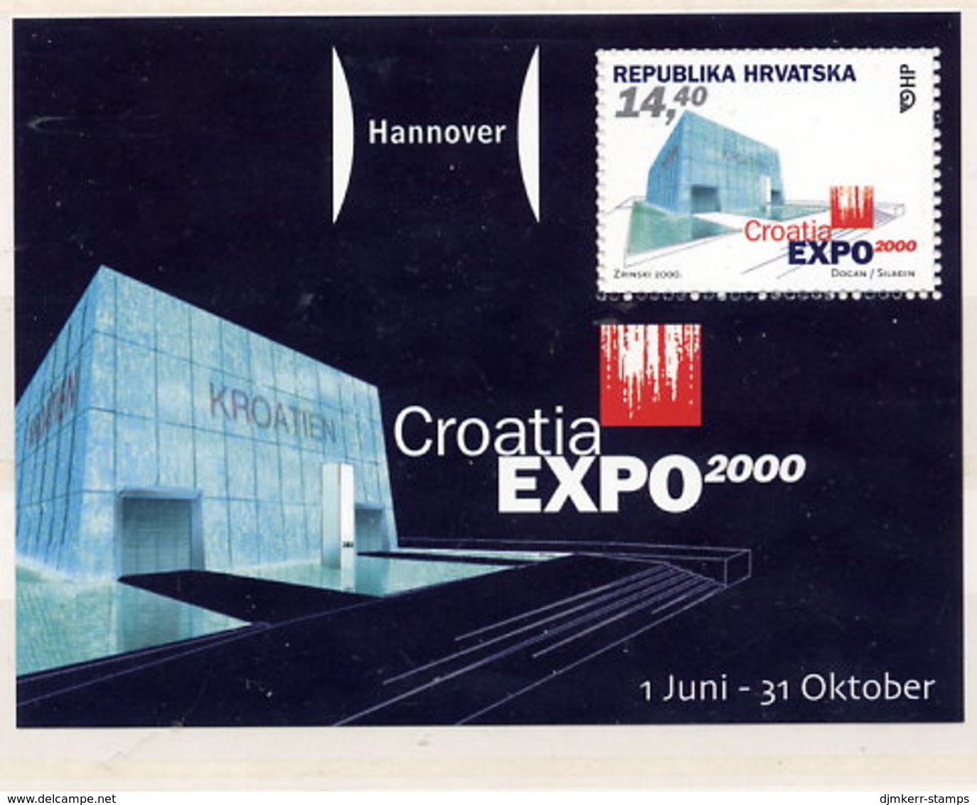 CROATIA 2000 World Exhibition EXPO 2000 Block MNH / **.  Michel Block 16 - Croazia