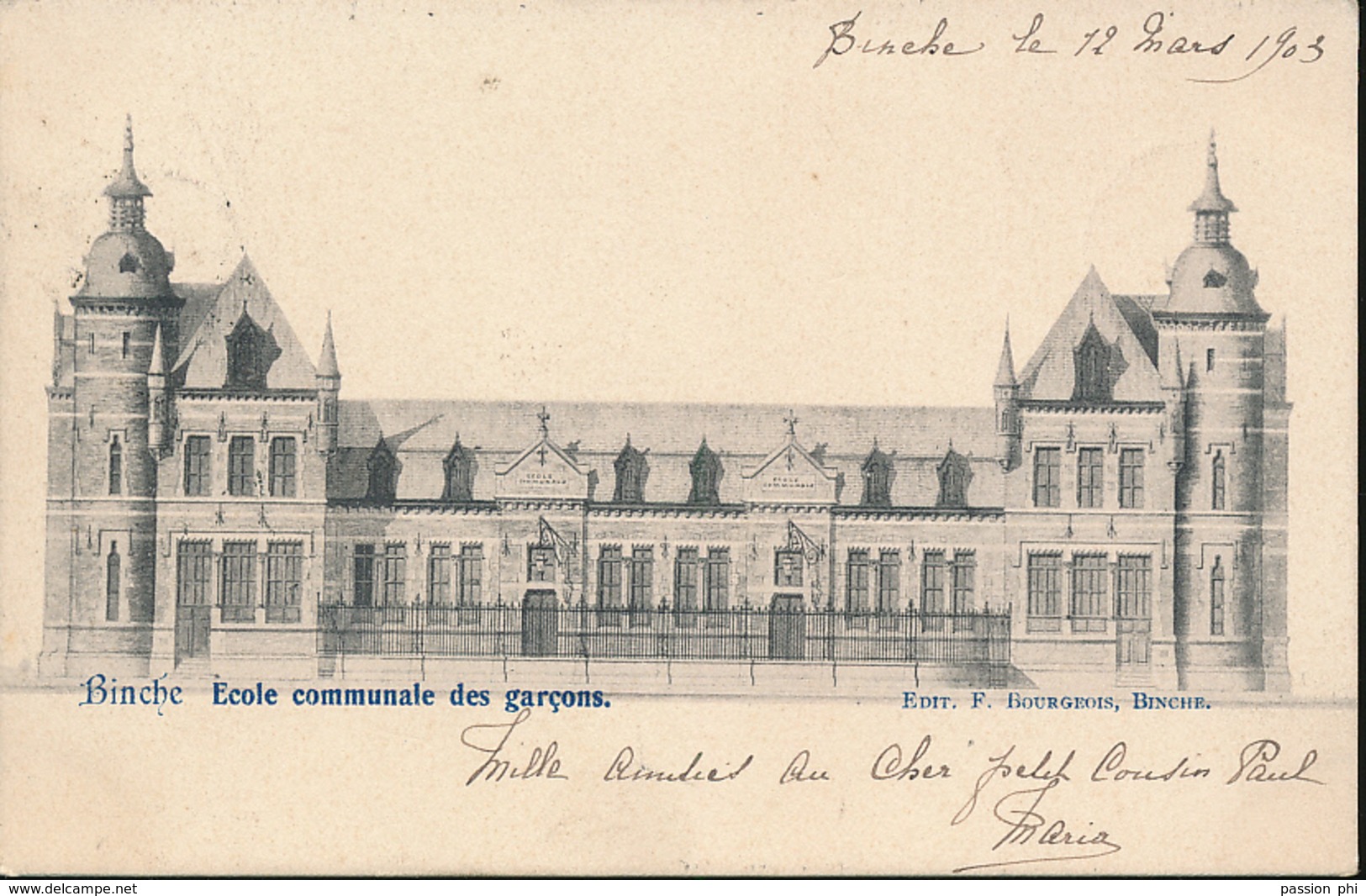 BELGIQUE BINCHE ECOLE COMMUNALE DES GARCONS - Binche