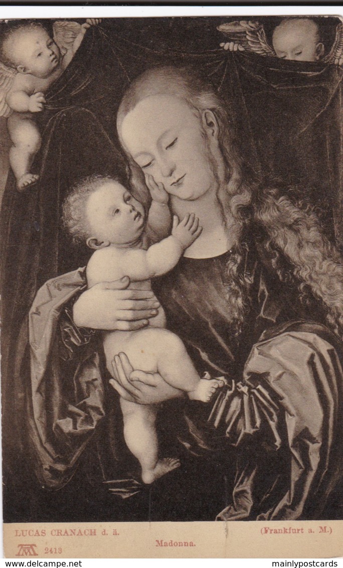 AS81 Religious Art Postcard - Madonna By Lucas Cranach - Schilderijen, Gebrandschilderd Glas En Beeldjes