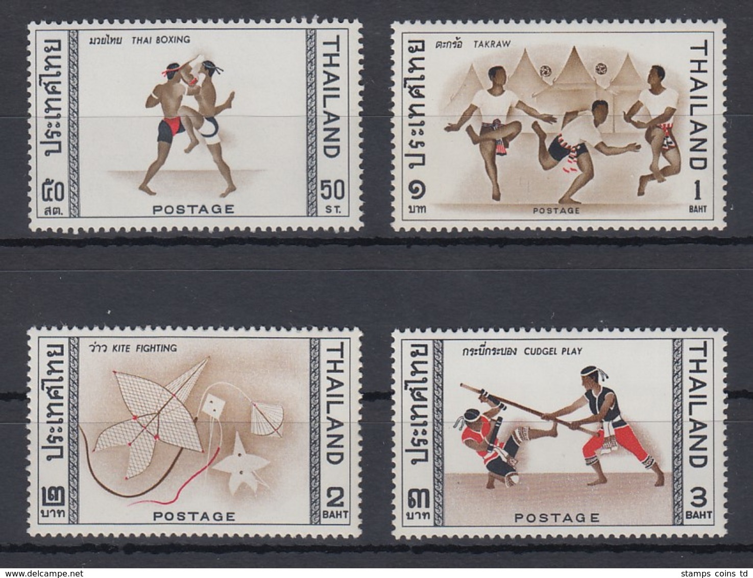 Thailand 1966 Einheimische Sportarten Satz Mi.-Nr. 476-79 ** / MNH - Tailandia