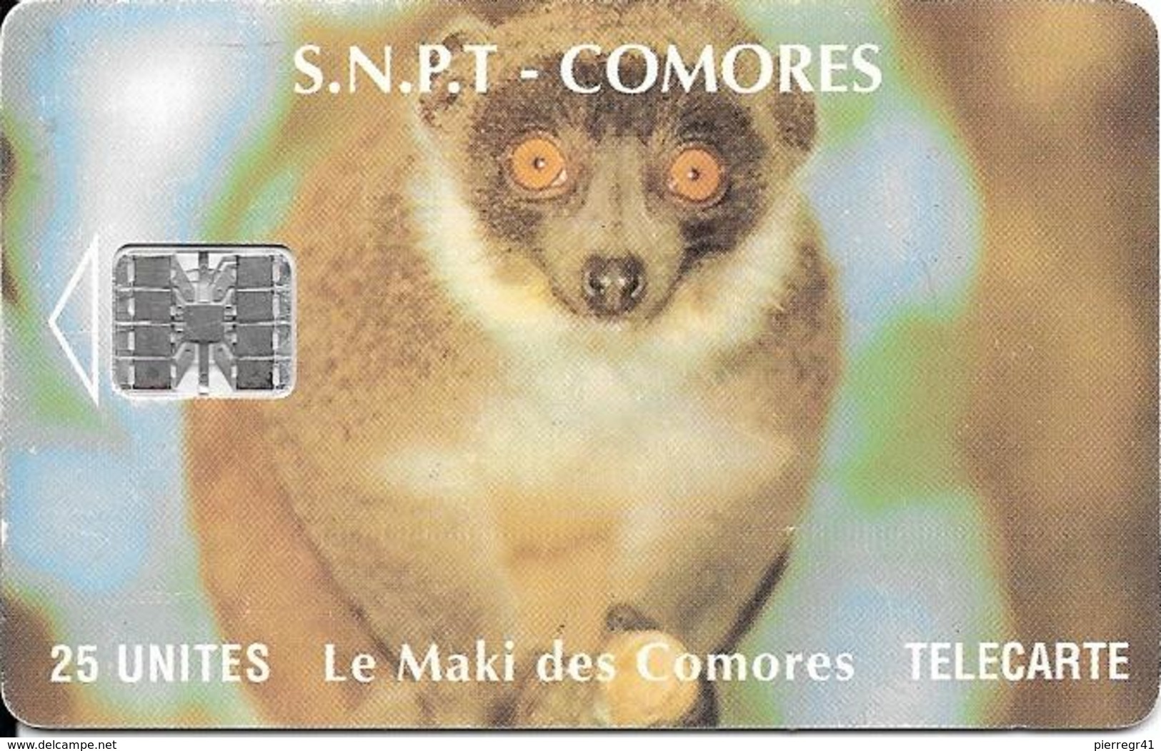 CARTE-PUCE-25U-SC7-SNPT COMORES-MAKI-UTILISE-V°9 N°Rge N° C5A153873-TBE - Comores