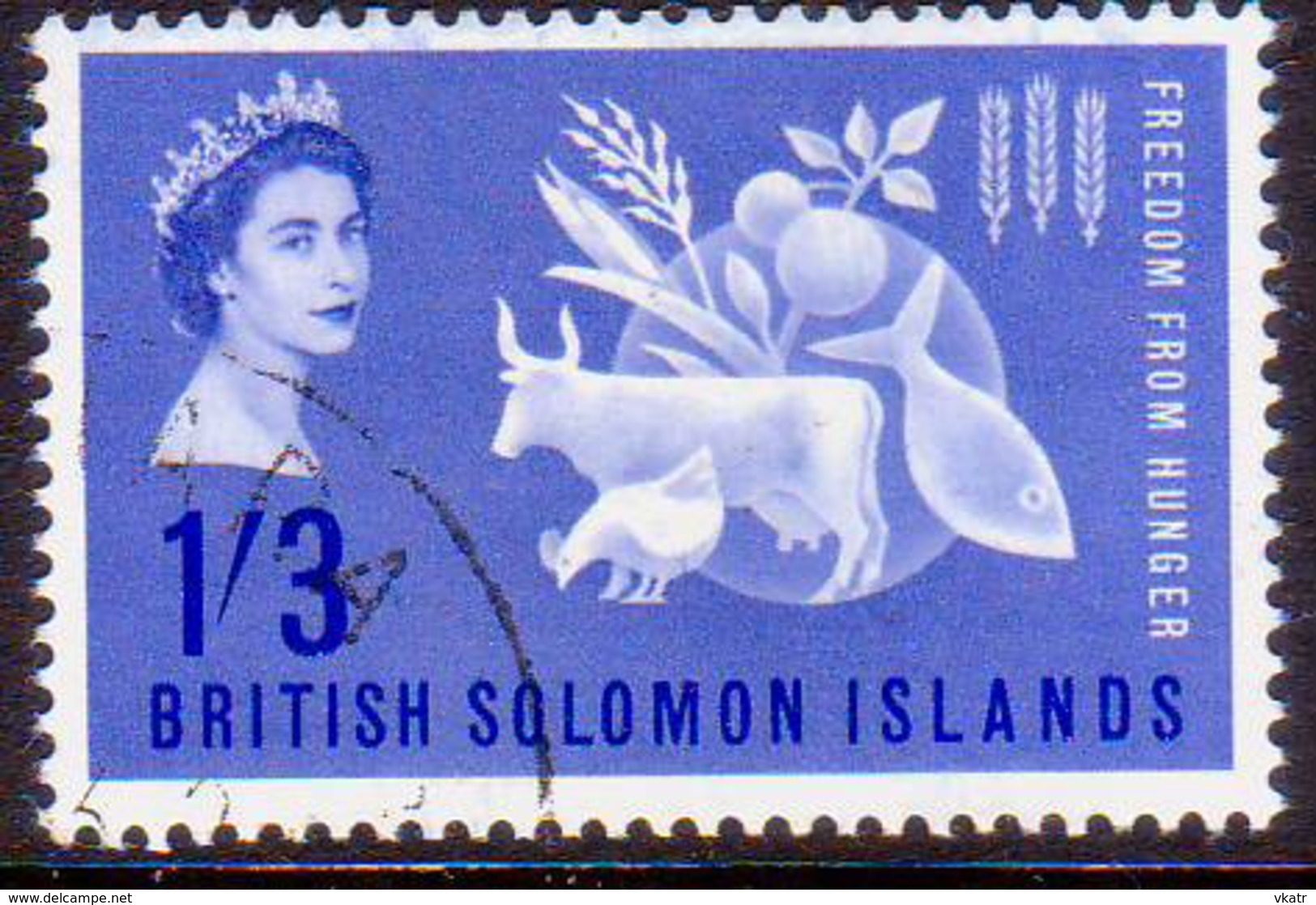 BRITISH SOLOMON ISLANDS 1963 SG #100 1sh3d Used Freedom From Hunger - British Solomon Islands (...-1978)