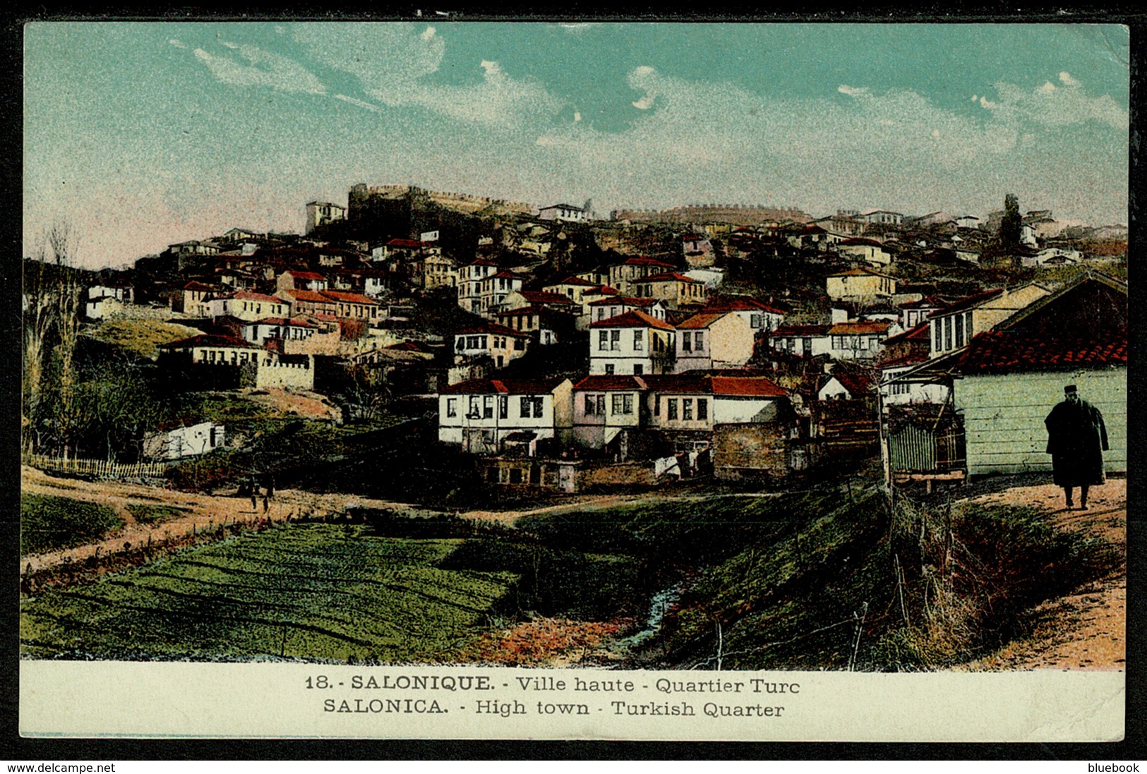 Ref 1321 - Early Postcard High Town Turkish Quarter Salonique Salonica Thessaloniki Greece - Greece