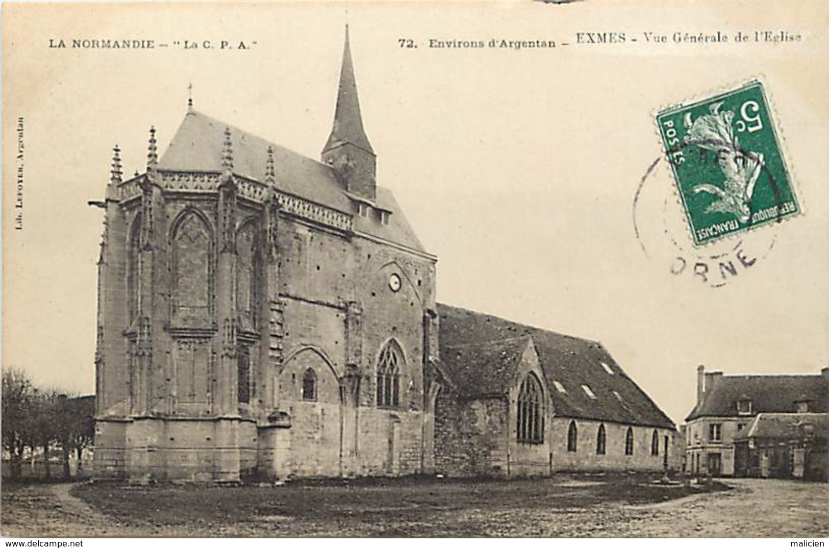 - Dpts Div. -ref-AL889- Orne - Exmes - Vue Generale De L Eglise - Carte Bon Etat - - Exmes