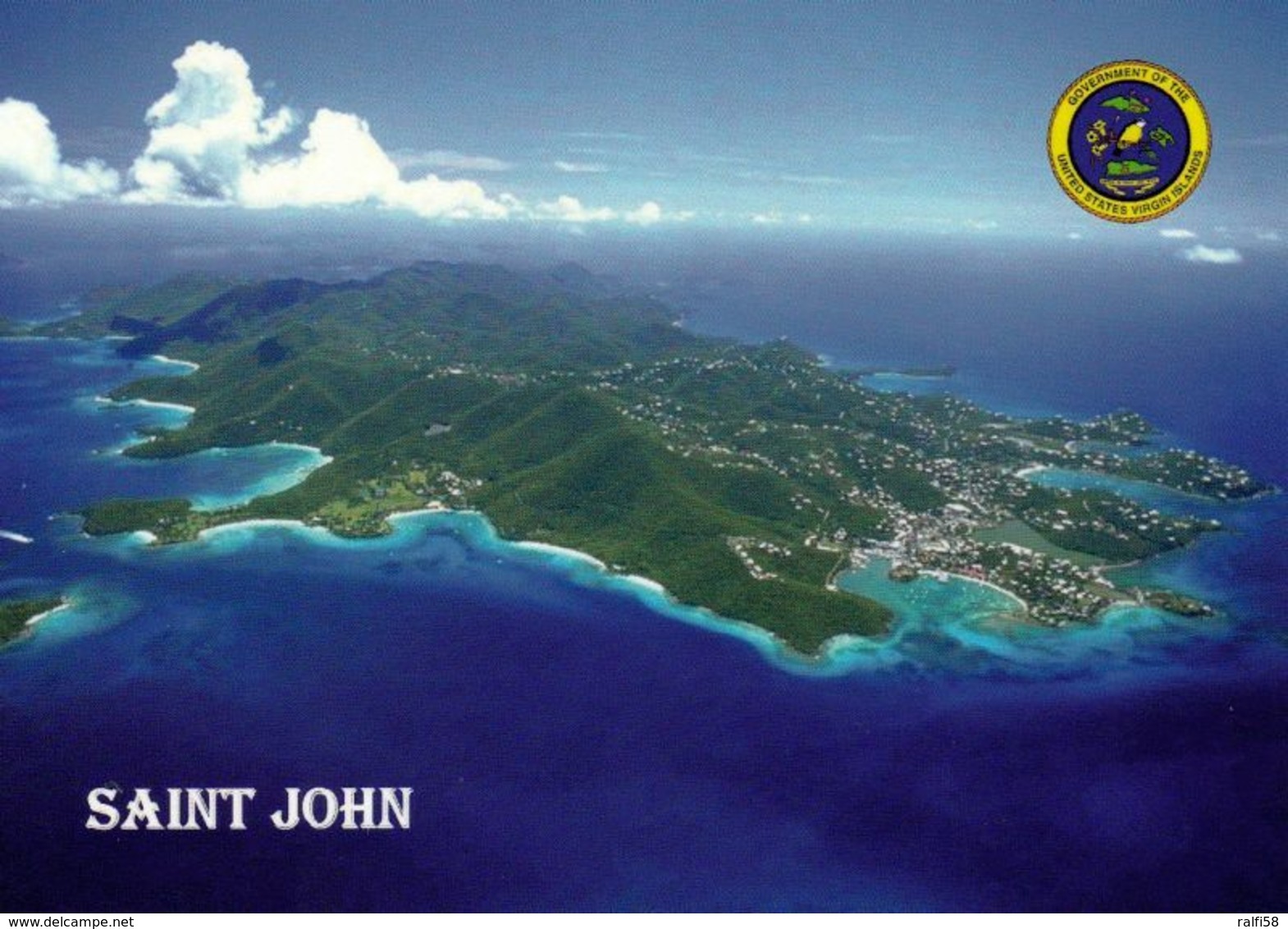 1 AK Saint John Island / Amerikanische Jungferninseln / U.S. Virgin Islands * Luftbildaufnahme Der Insel Saint John * - Jungferninseln, Amerik.