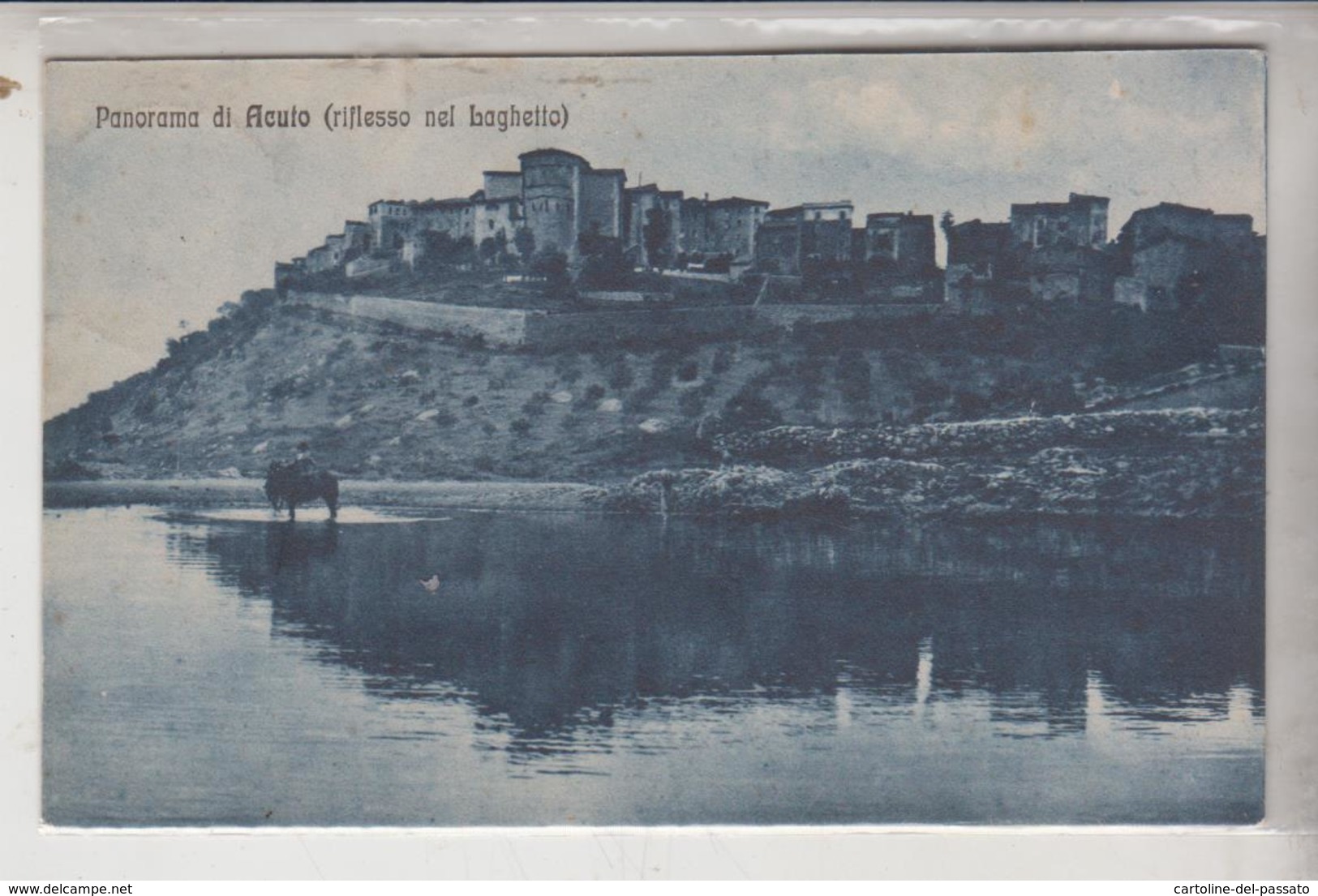 ACUTO FROSINONE PANORAMA RIFLESSO NEL LAGHETTO 1928 - Frosinone