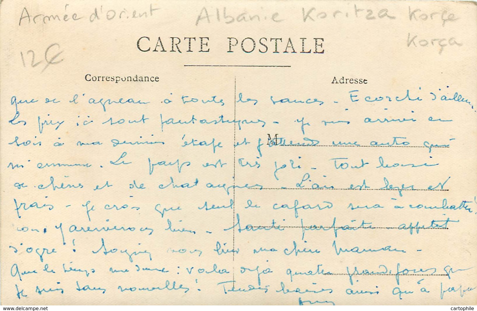 Albanie - Koritza Korçe Korça - Postcard Photo - Armée D'Orient 1918 - French Soldier Correspondance N°2 - Albanie