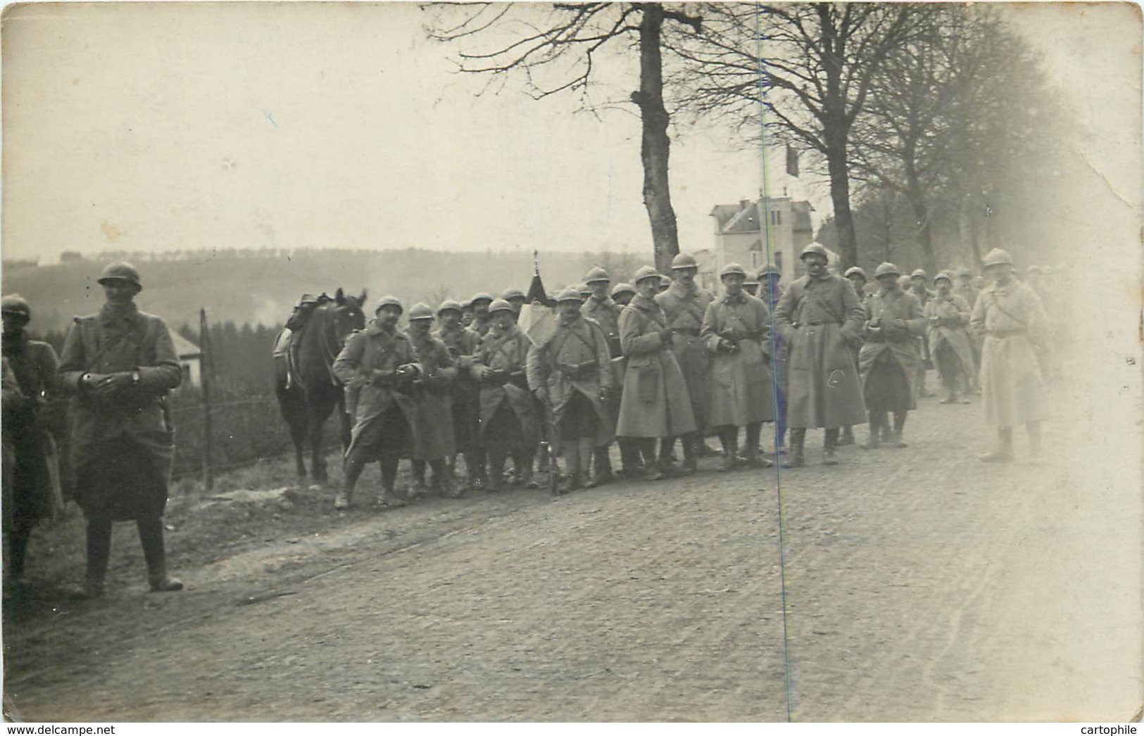 Belgique - Neufchateau (Lux) - Carte Photo De Soldats Du 20e Reg Pendant Leur Marche Après L'armistice 18 Nov 1918 - Neufchateau