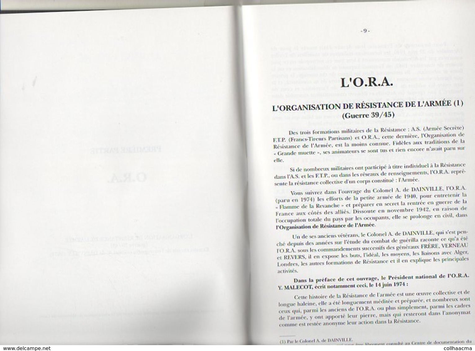 Militaria 1992 Servir Au Corps Franc Pommiès De L'O.R.A.(Organisation De Résistance De L'Armée) Par R.E. Agnès - Français