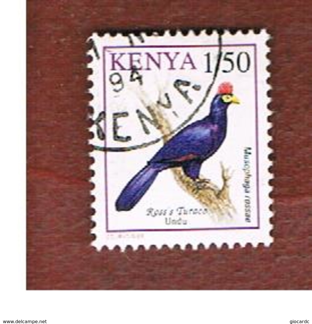 KENYA  -  SG 594a  -   1994 BIRDS: LADY ROSS' S TURACO      -  USED° - Kenia (1963-...)