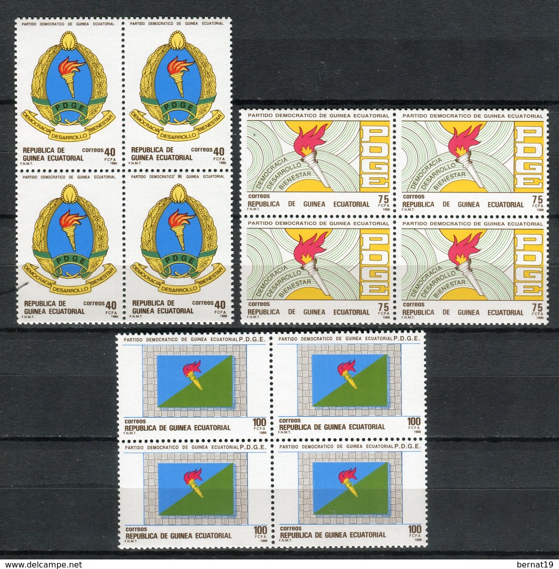 Guinea Ecuatorial 1988. Edifil 101-103 X 4 ** MNH. - Guinea Ecuatorial