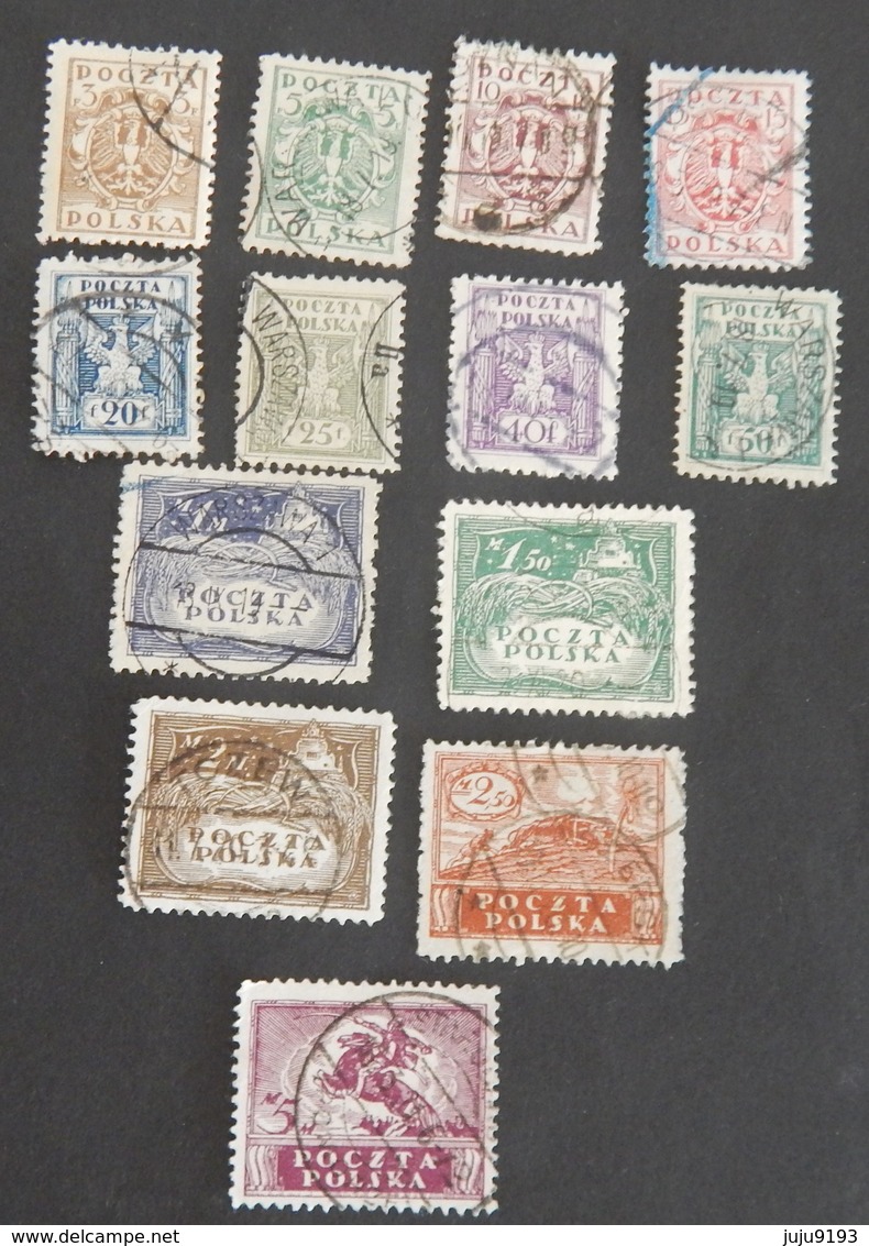 POLOGNE  YT 159/171  OBLITÉRÉS  ANNÉE 1919 SÉRIE COMPLÈTE - Used Stamps