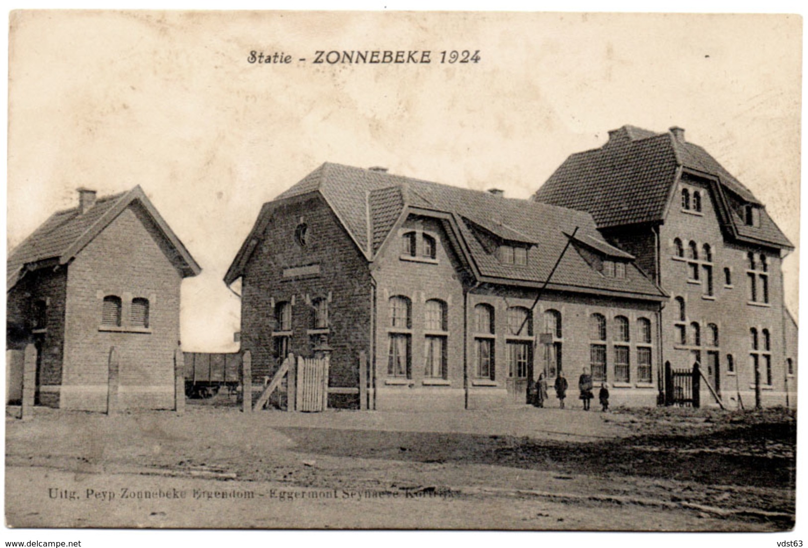 ZONNEBEKE STATIE 1924 GARE Anime - Uitg. Peyp - Zonnebeke