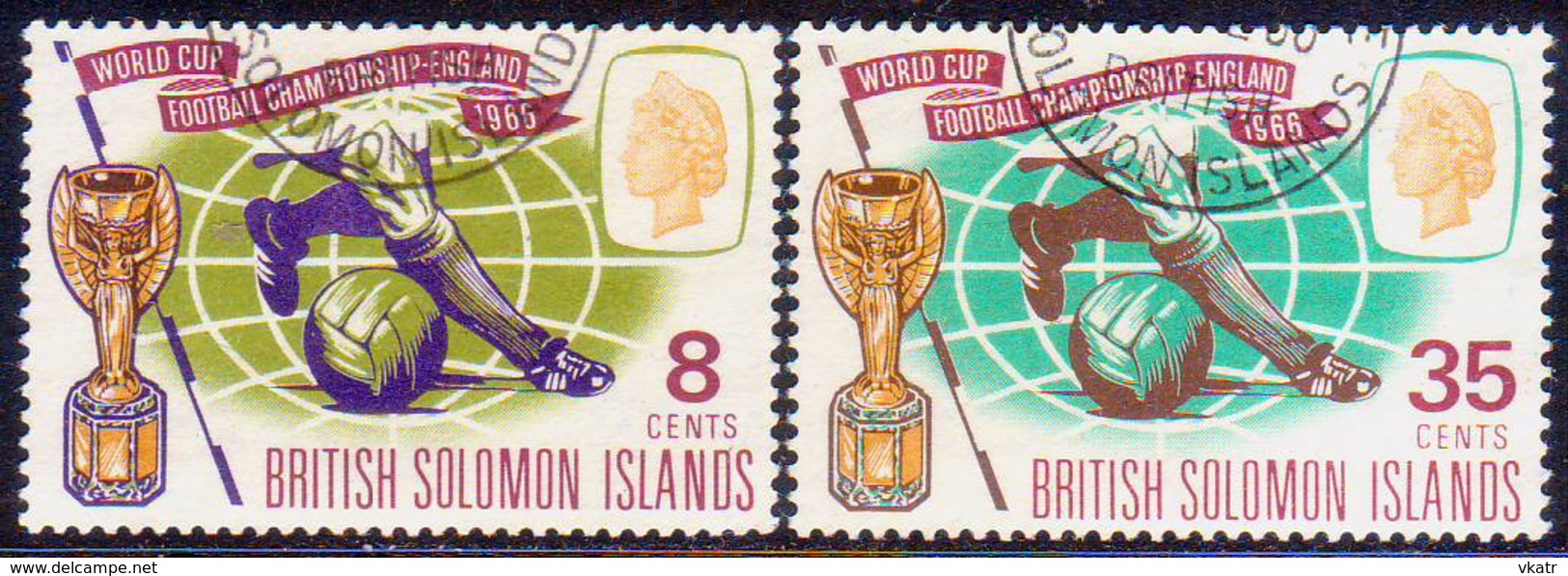 BRITISH SOLOMON ISLANDS 1966 SG #153-54 Compl.set Used World Cup Football - British Solomon Islands (...-1978)
