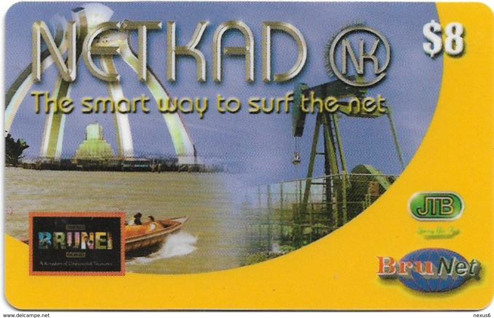 Brunei - BruNet - NETKAD (Boat) The Smart Way To Net, Prepaid 8$, Used - Brunei